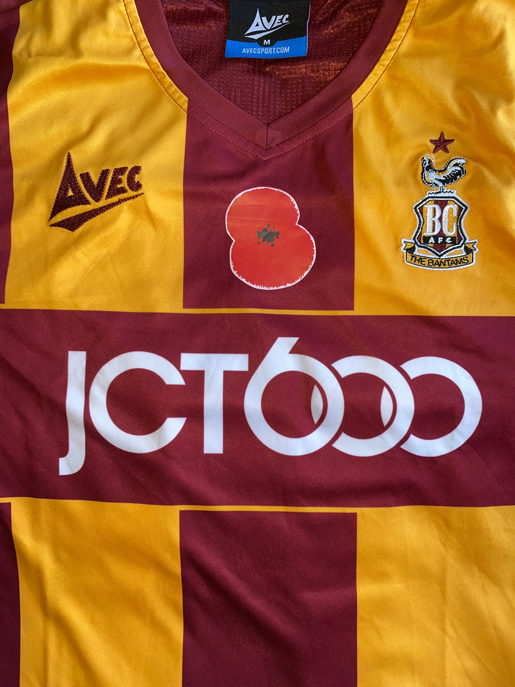 2017/18 BRADFORD CITY MATCH WORN HOME SHIRT (FIELD #15 v PLYMOUTH ARGYLE)