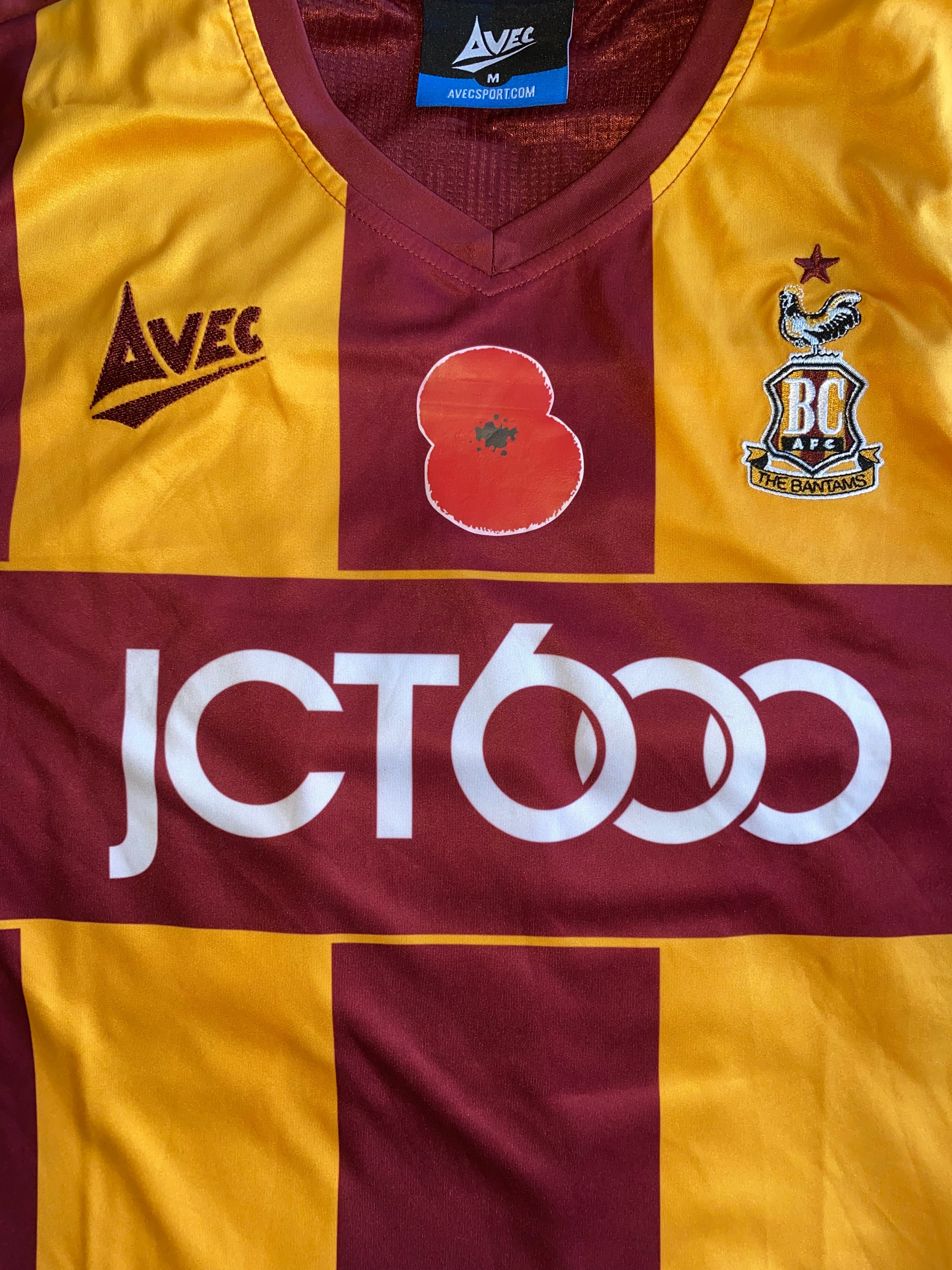 2017/18 BRADFORD CITY MATCH WORN HOME SHIRT (FIELD #15 v PLYMOUTH ARGYLE)