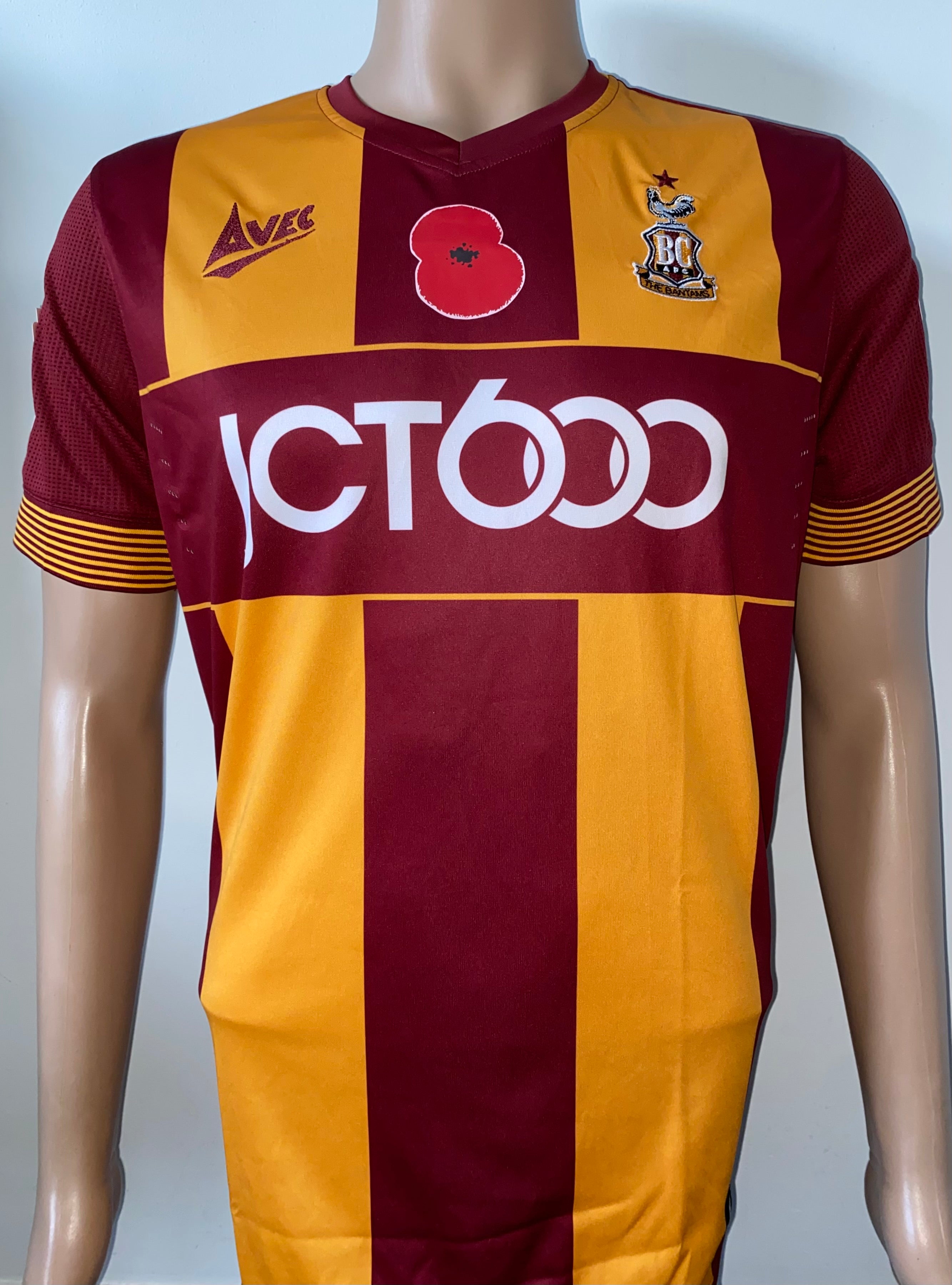 2017/18 BRADFORD CITY MATCH WORN HOME SHIRT (FIELD #15 v PLYMOUTH ARGYLE)