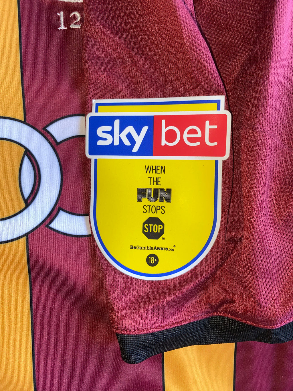 2019/20 BRADFORD CITY MATCH WORN HOME SHIRT (OTEH #25)
