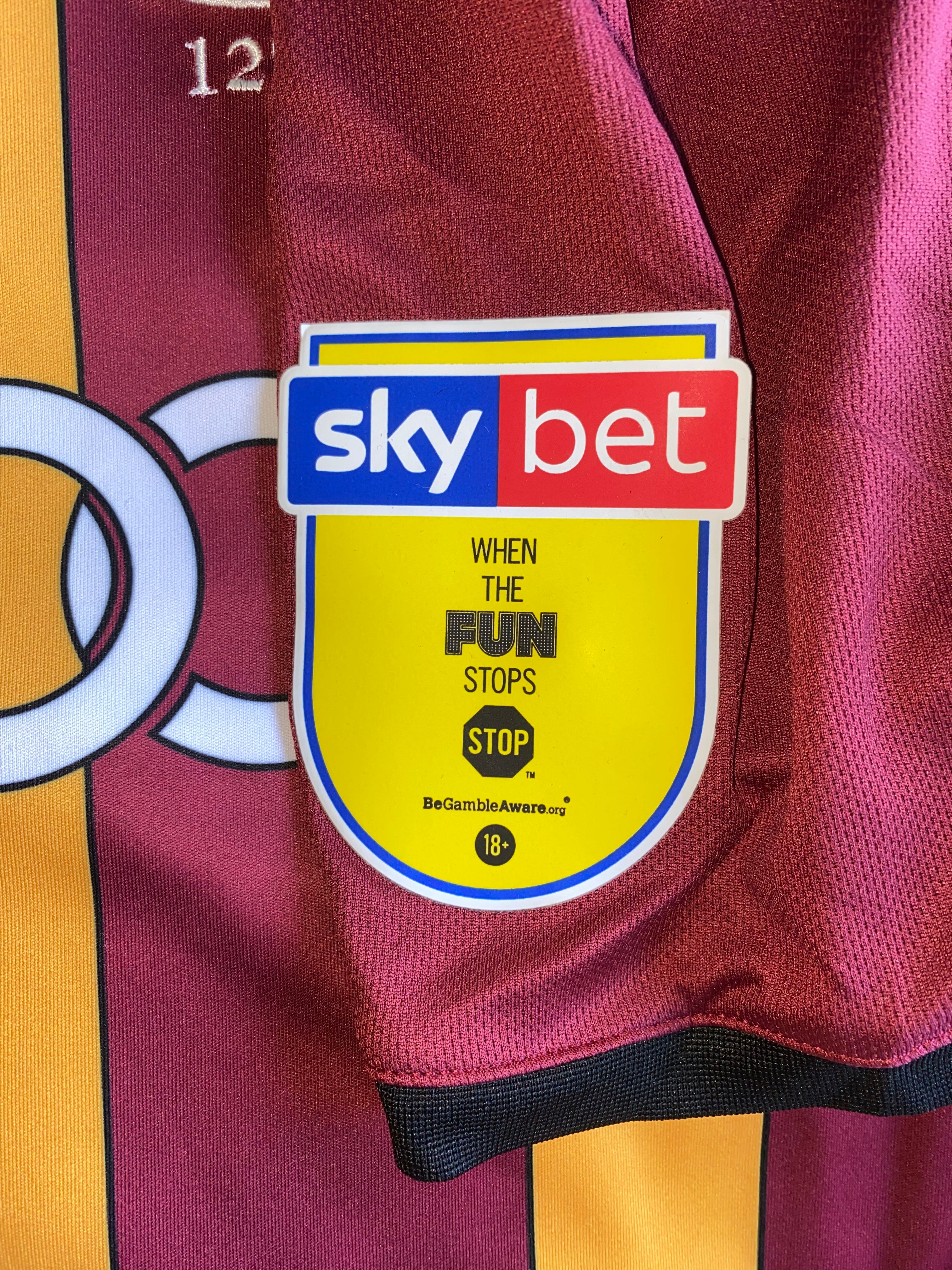 2019/20 BRADFORD CITY MATCH WORN HOME SHIRT (OTEH #25)