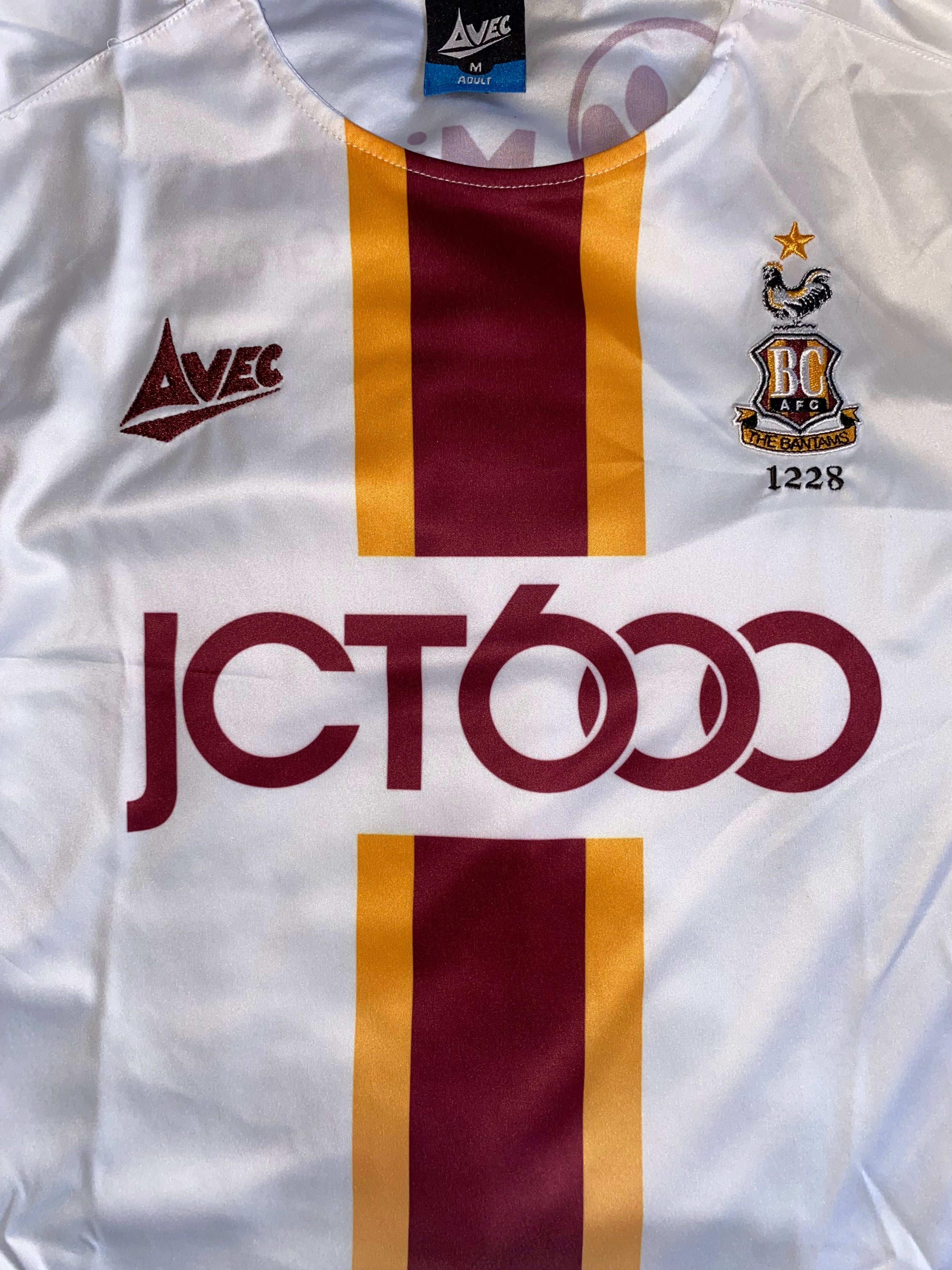 2019/20 BRADFORD CITY MATCH WORN AWAY SHIRT (McCARTEN #14)