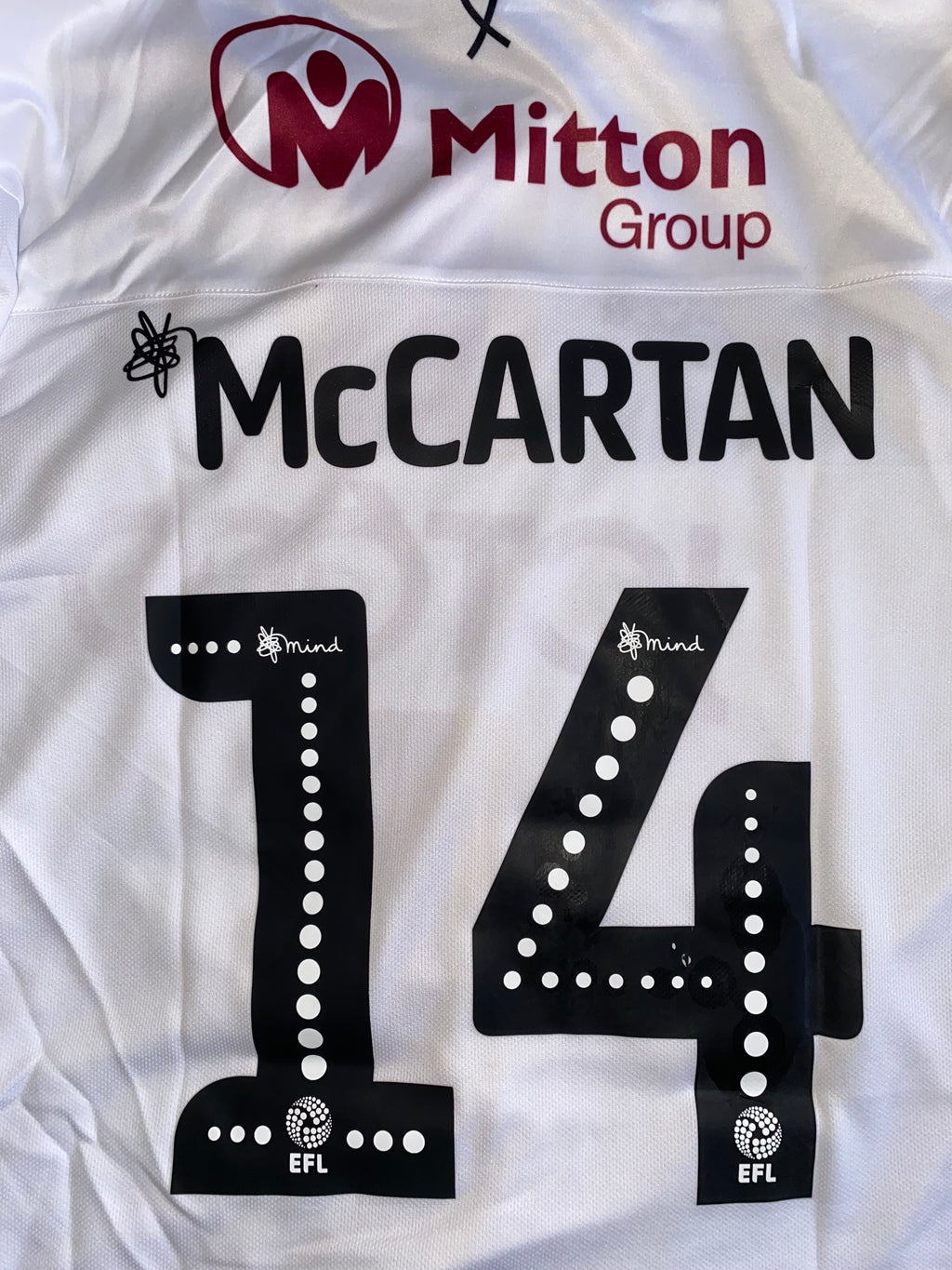 2019/20 BRADFORD CITY MATCH WORN AWAY SHIRT (McCARTEN #14)
