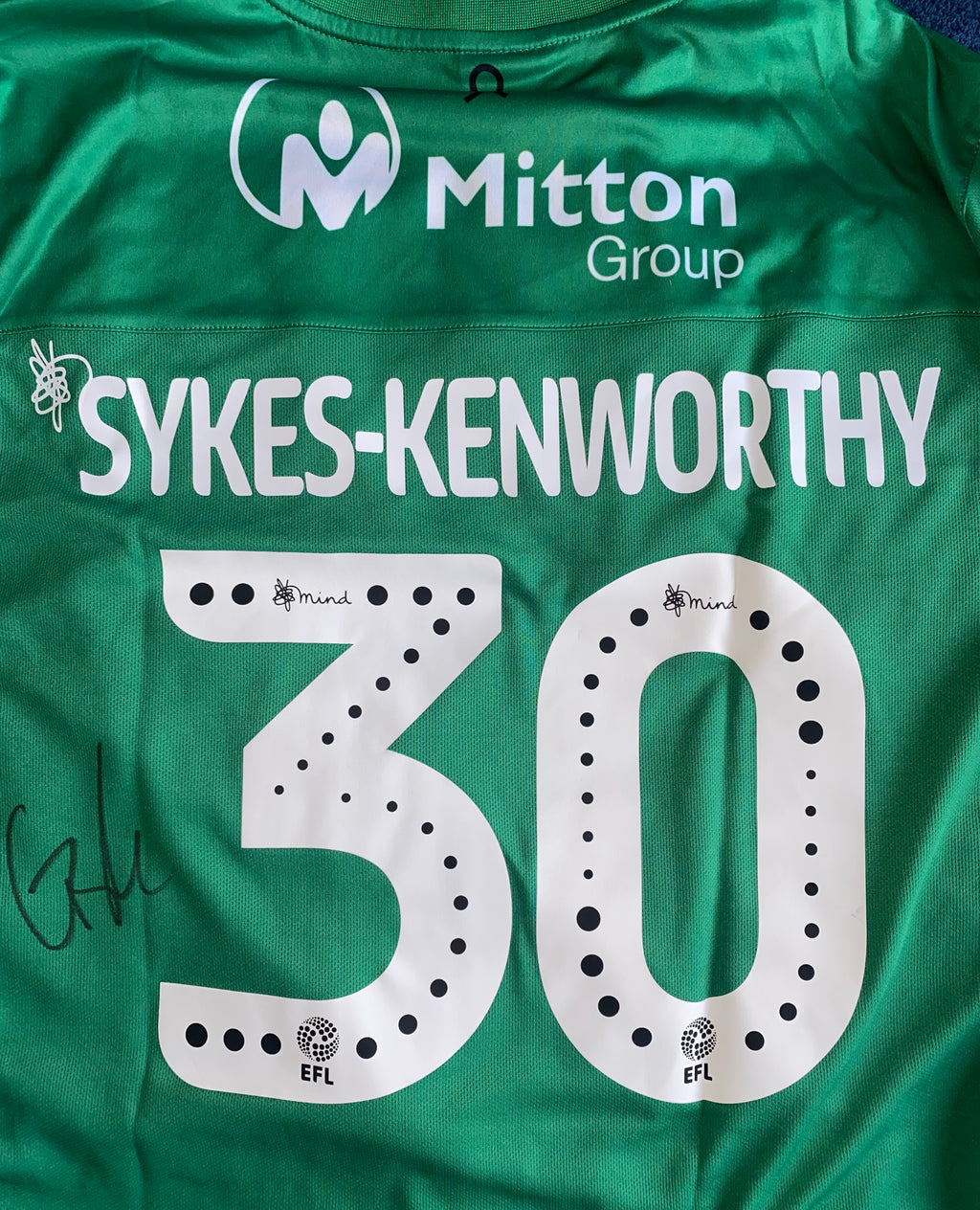 2019/20 BRADFORD CITY MATCH WORN HOME SHIRT (SYKES-KENWORTHY #30 v EXETER CITY HOME)