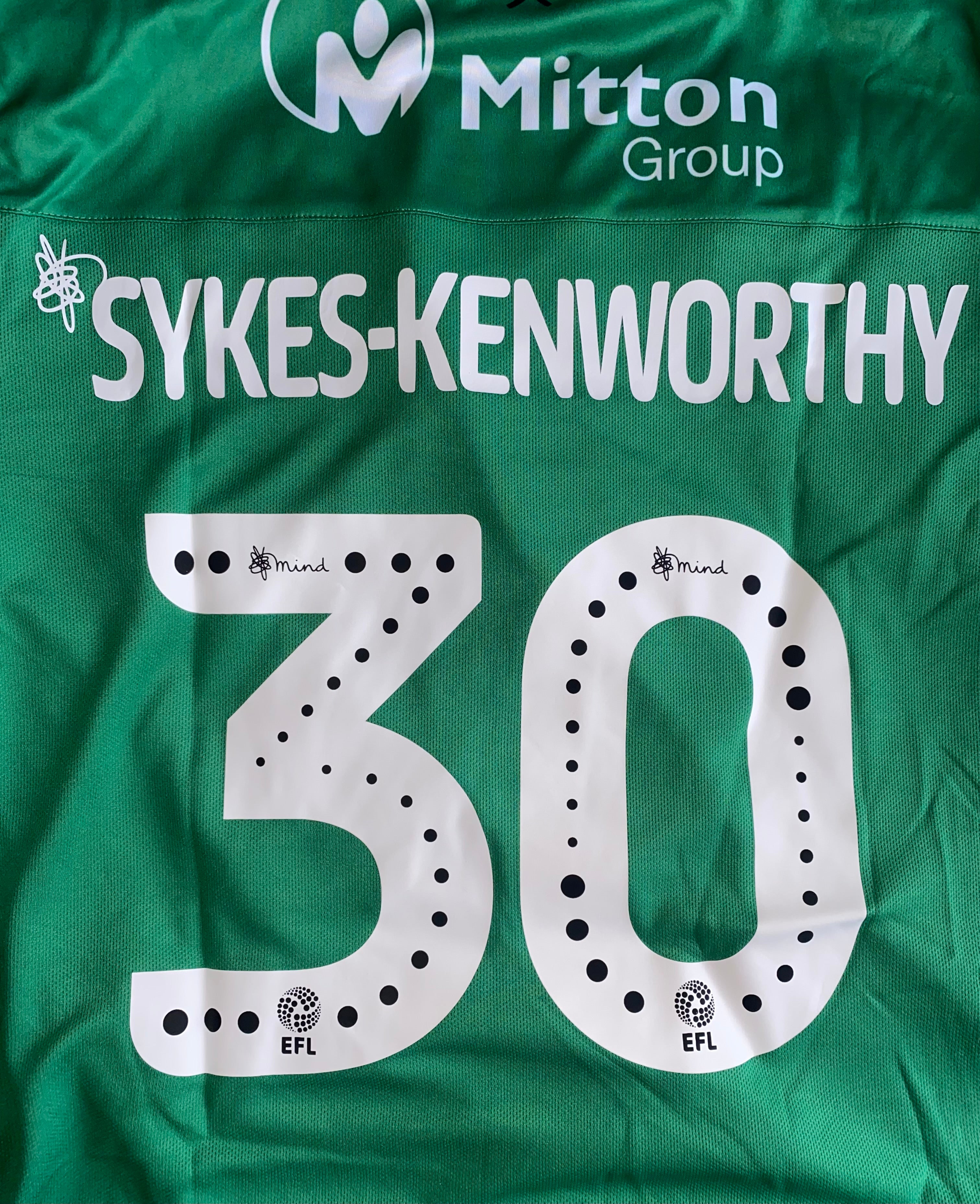 2019/20 BRADFORD CITY MATCH WORN HOME SHIRT (SYKES-KENWORTHY #30)