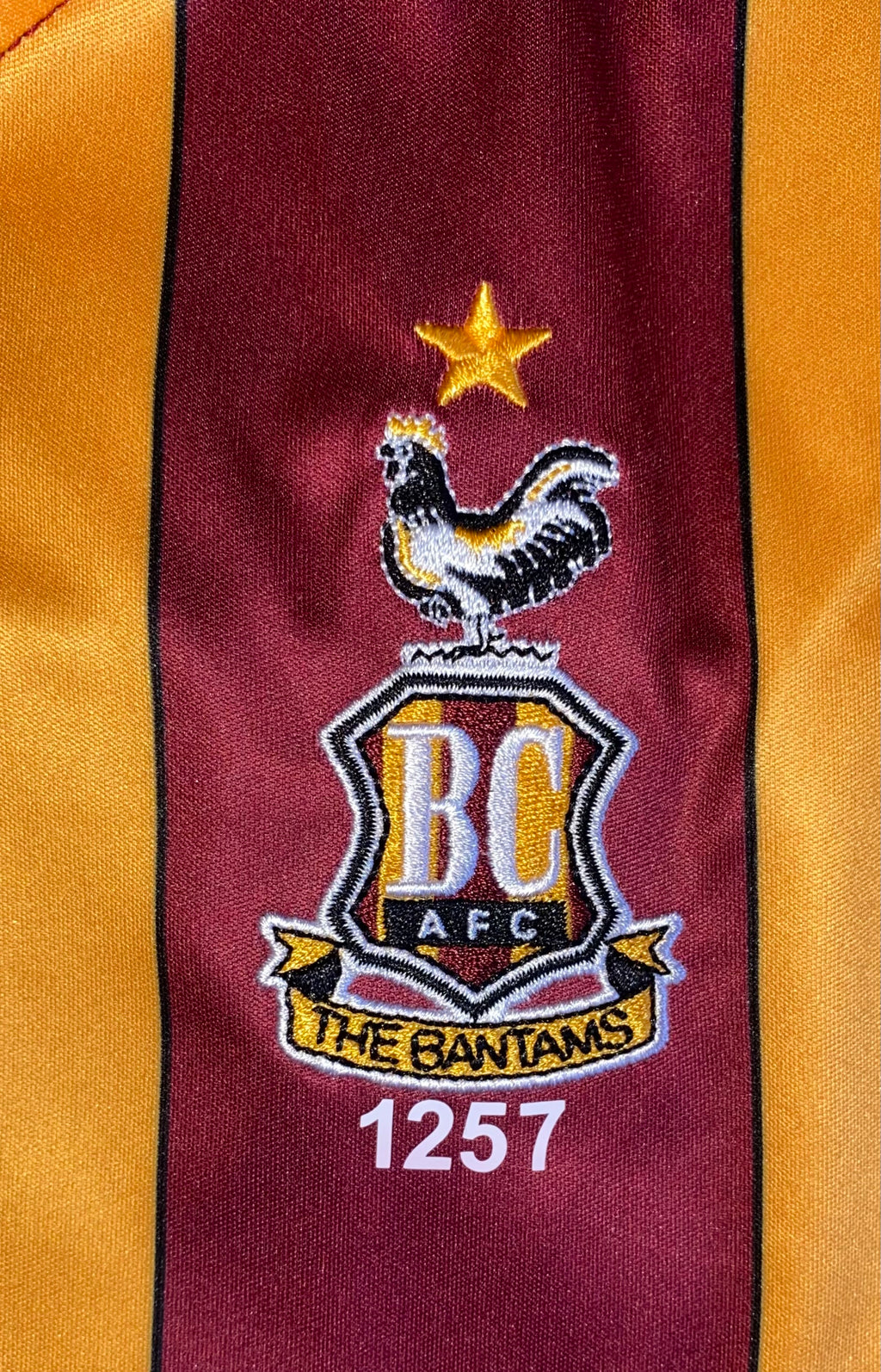 2019/20 BRADFORD CITY MATCH WORN HOME SHIRT (RILEY #28)