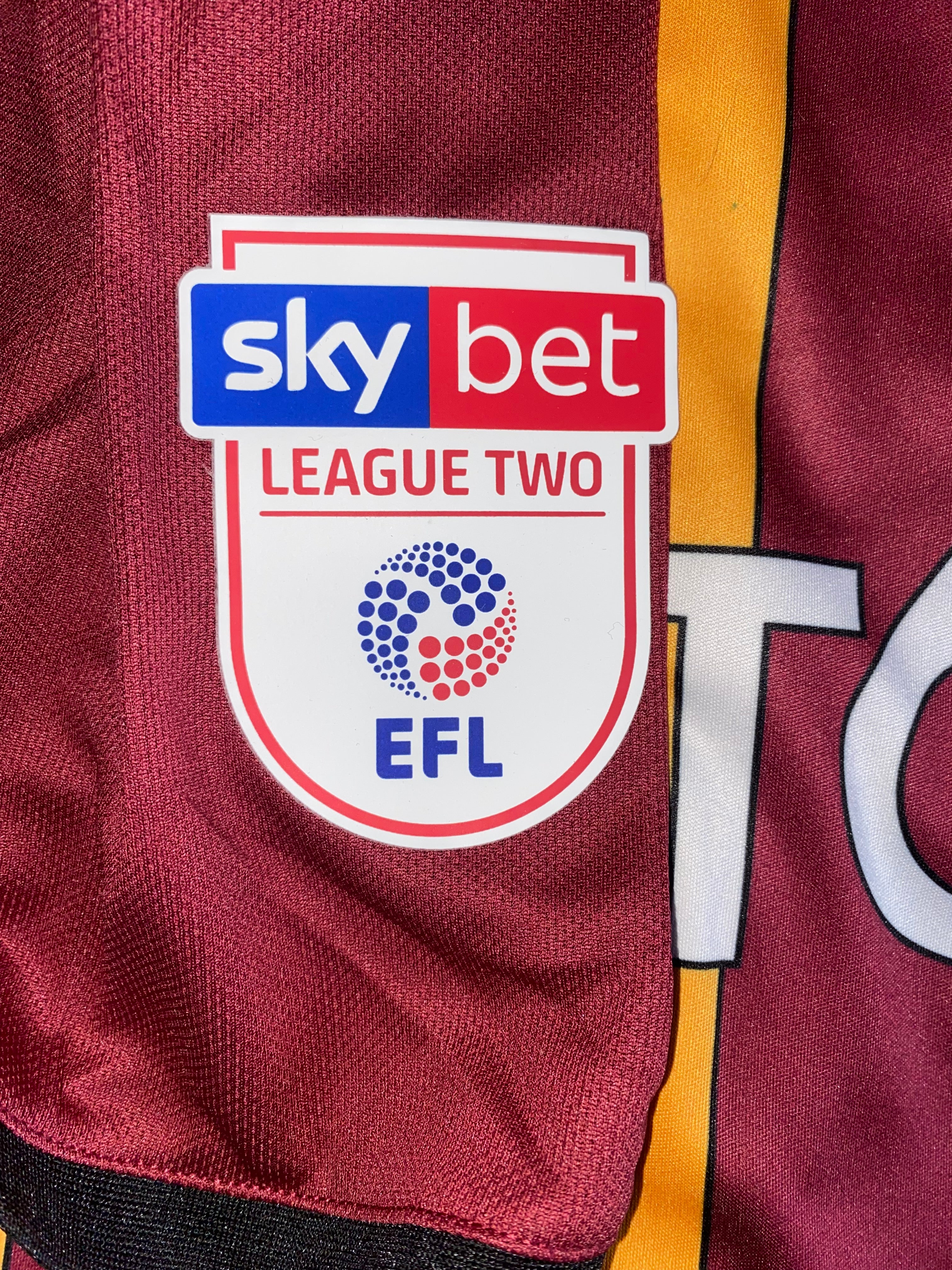 2019/20 BRADFORD CITY MATCH WORN HOME SHIRT (RILEY #28)