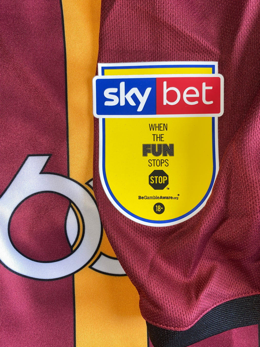 2019/20 BRADFORD CITY MATCH WORN HOME SHIRT (RILEY #28)