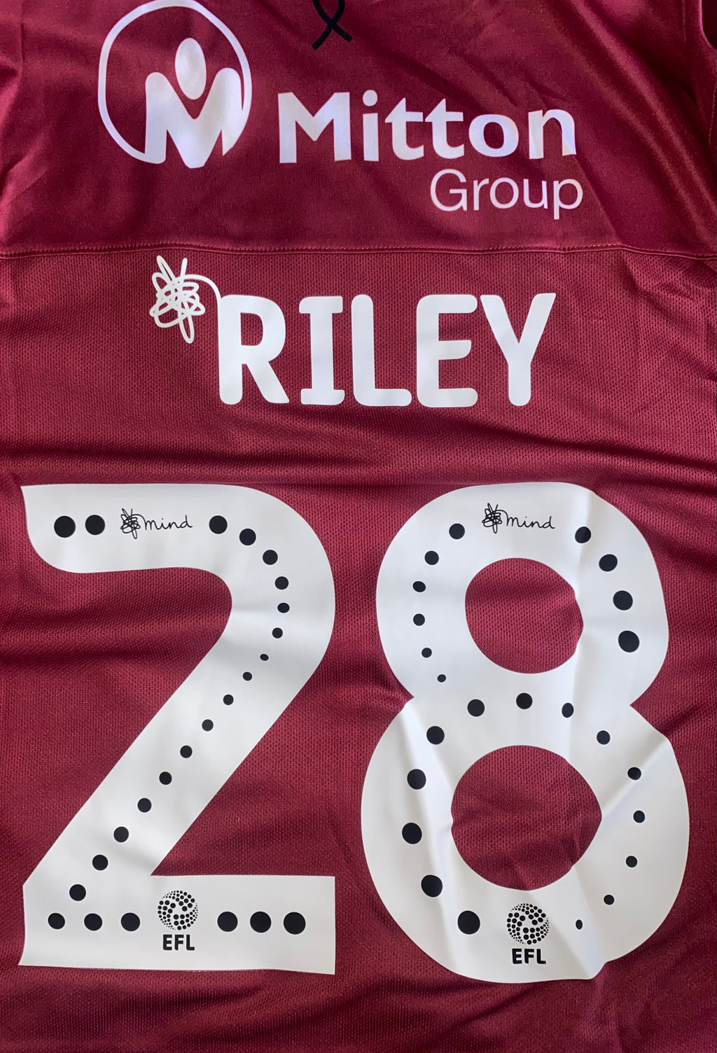 2019/20 BRADFORD CITY MATCH WORN HOME SHIRT (RILEY #28)