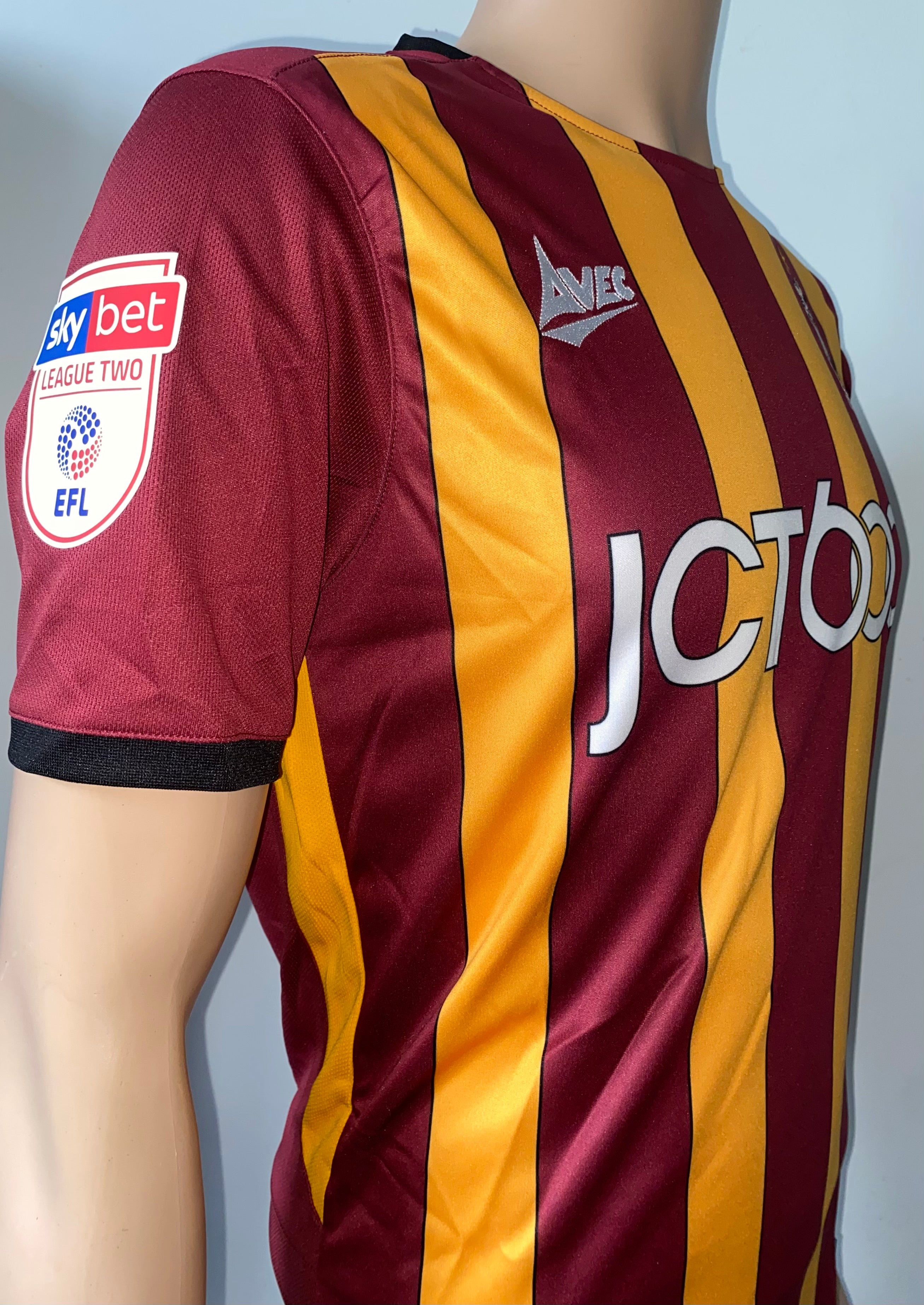 2019/20 BRADFORD CITY MATCH WORN HOME SHIRT (RILEY #28)