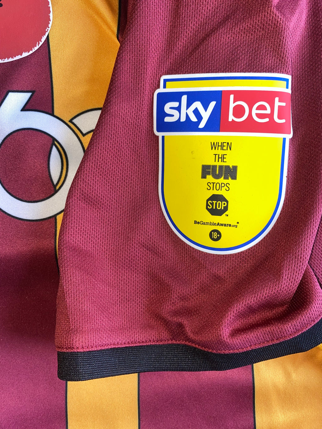 2019/20 BRADFORD CITY MATCH WORN HOME SHIRT (PATRICK #20 V EXETER CITY HOME)