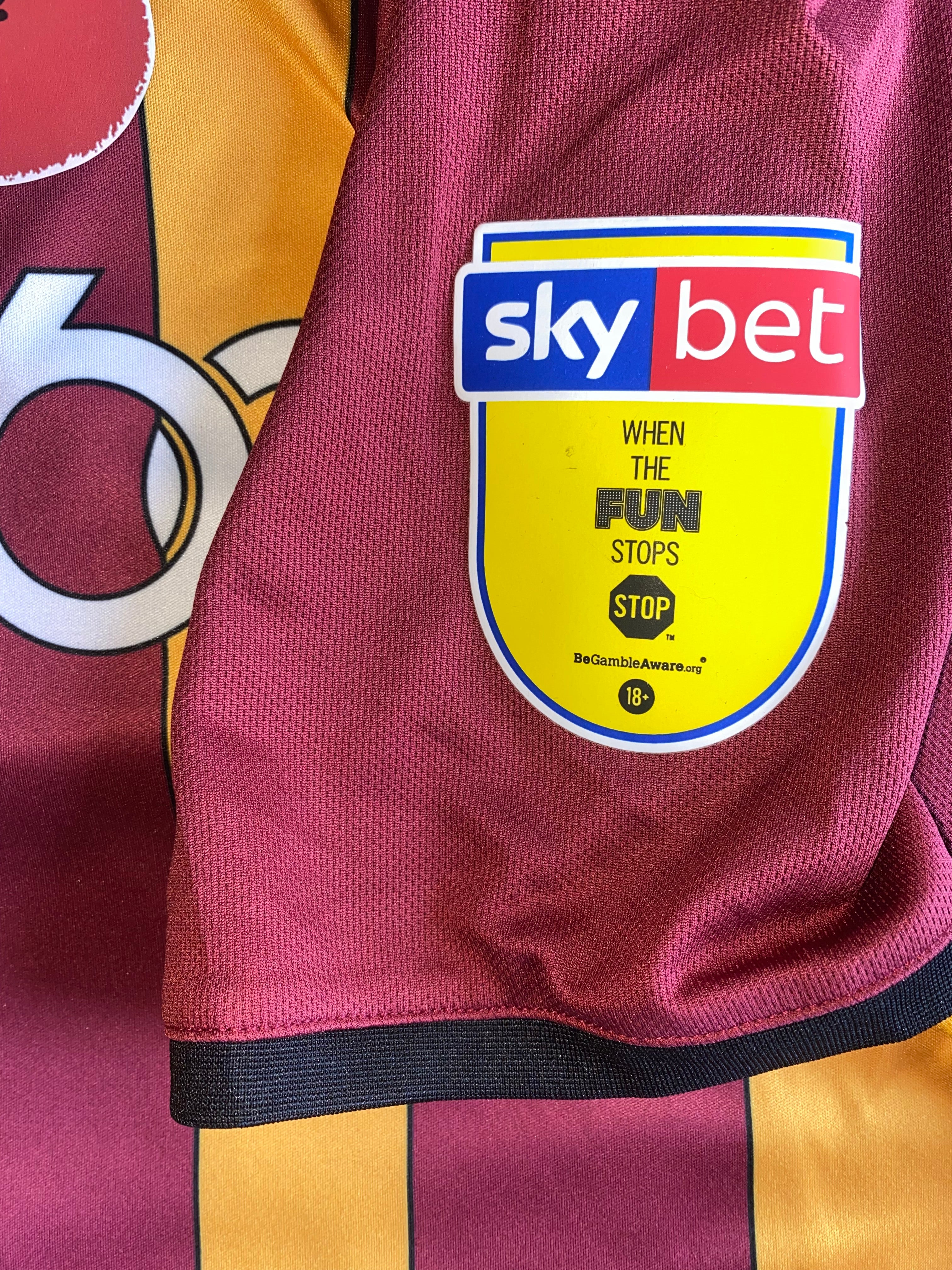 2019/20 BRADFORD CITY MATCH WORN HOME SHIRT (PATRICK #20 V EXETER CITY HOME)
