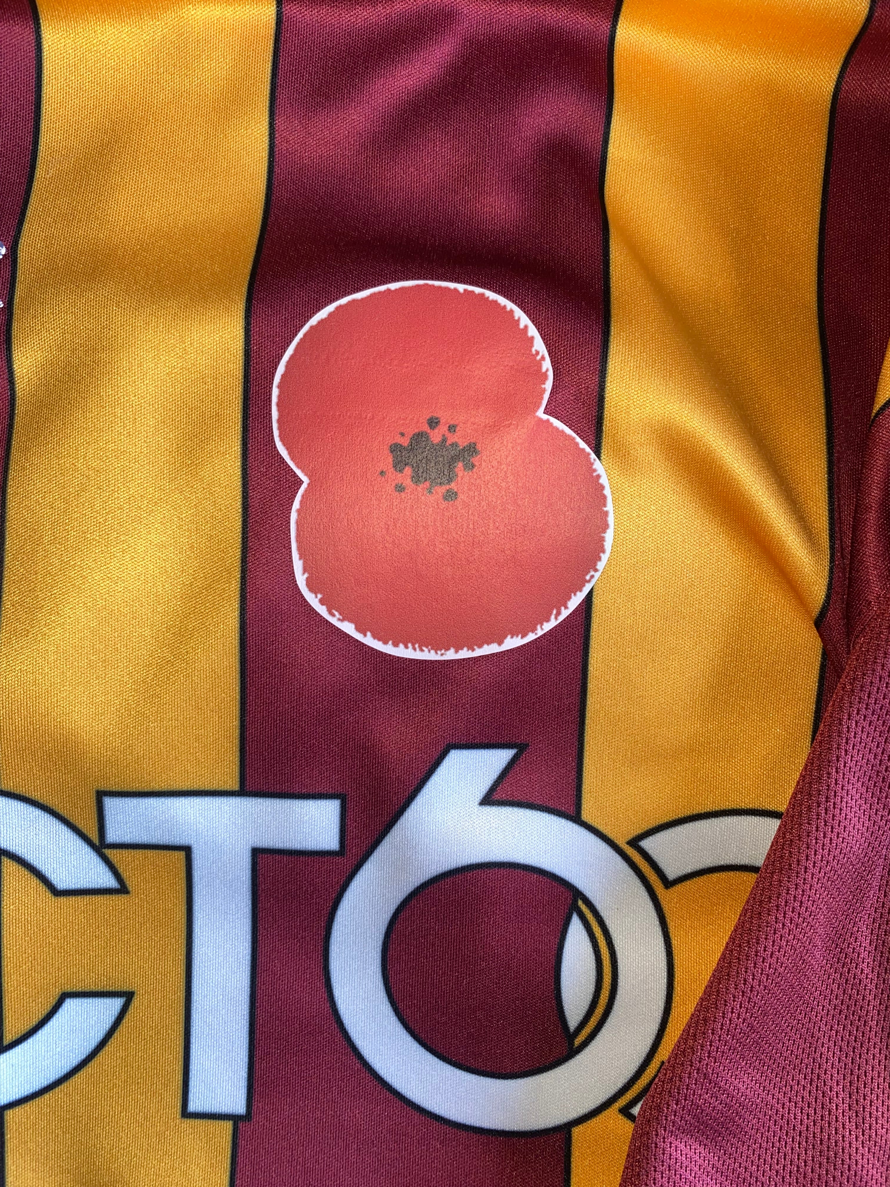 2019/20 BRADFORD CITY MATCH WORN HOME SHIRT (PATRICK #20 V EXETER CITY HOME)