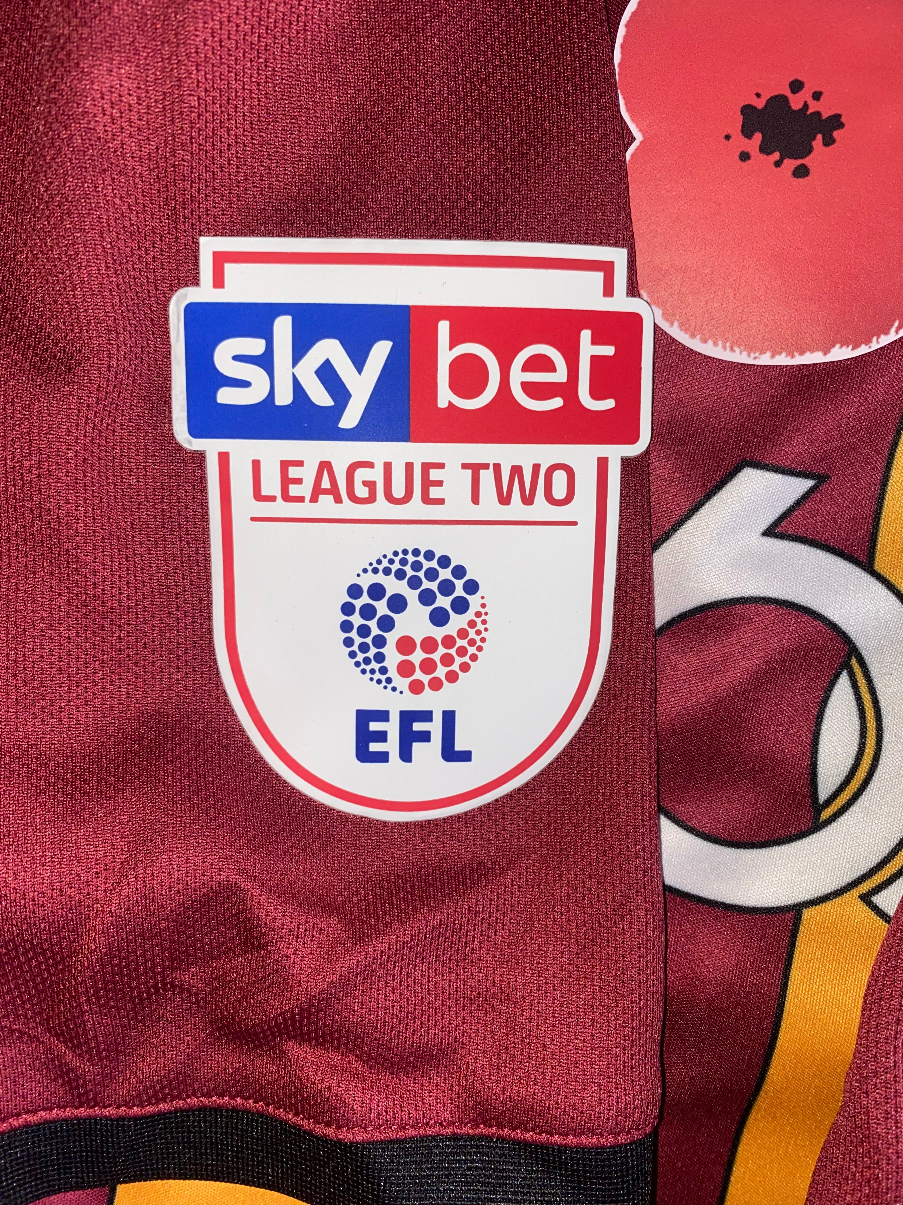 2019/20 BRADFORD CITY MATCH WORN HOME SHIRT (PATRICK #20 V EXETER CITY HOME)