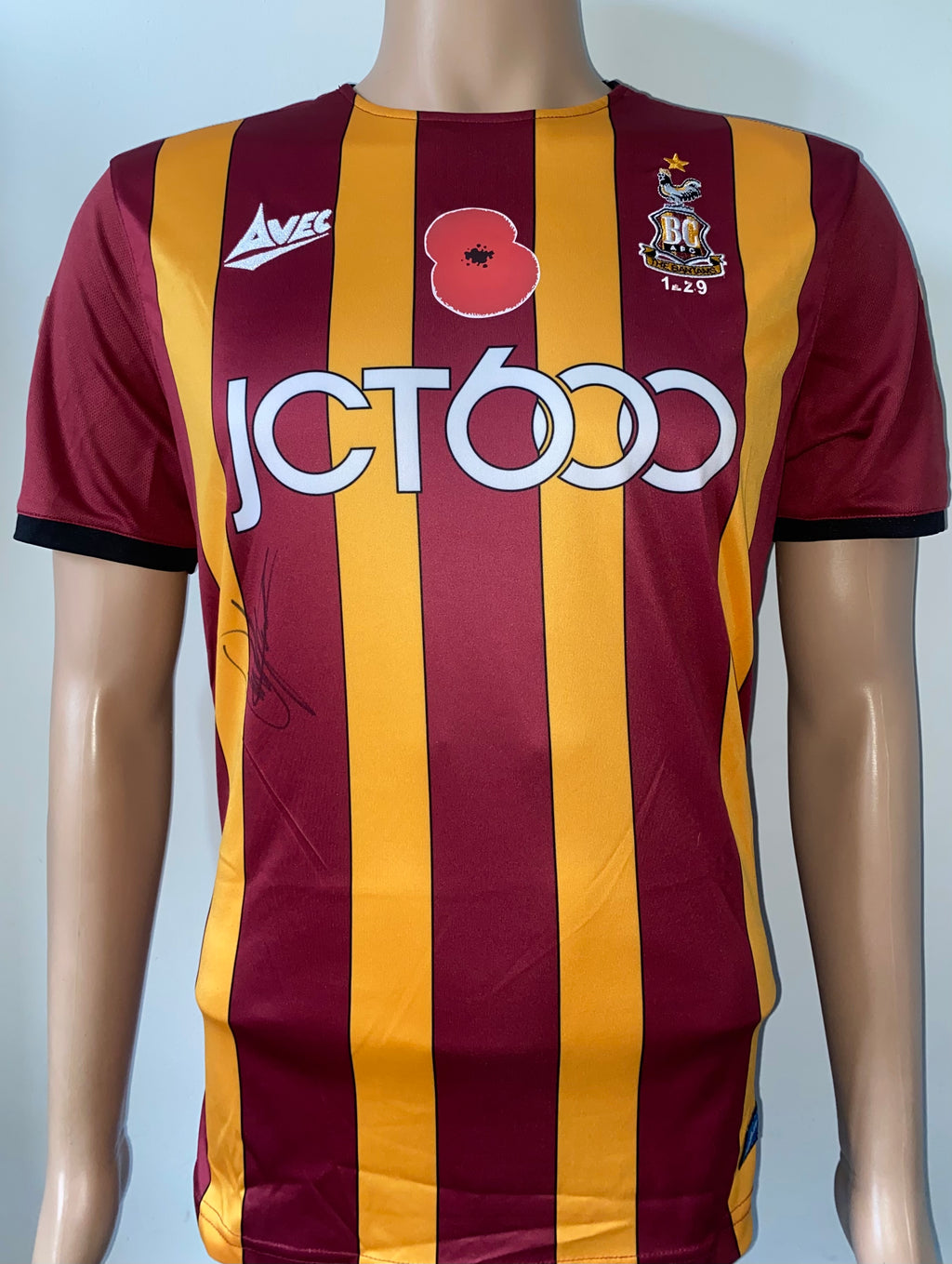 2019/20 BRADFORD CITY MATCH WORN HOME SHIRT (PATRICK #20 V EXETER CITY HOME)
