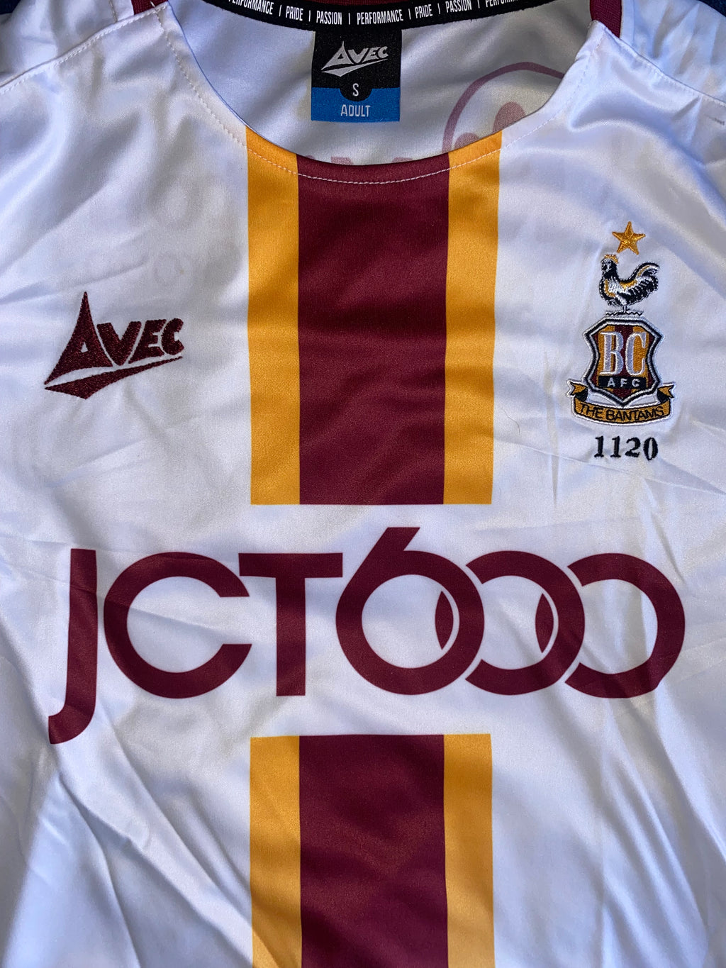 2019/20 BRADFORD CITY MATCH WORN AWAY SHIRT (DEVITT #27)