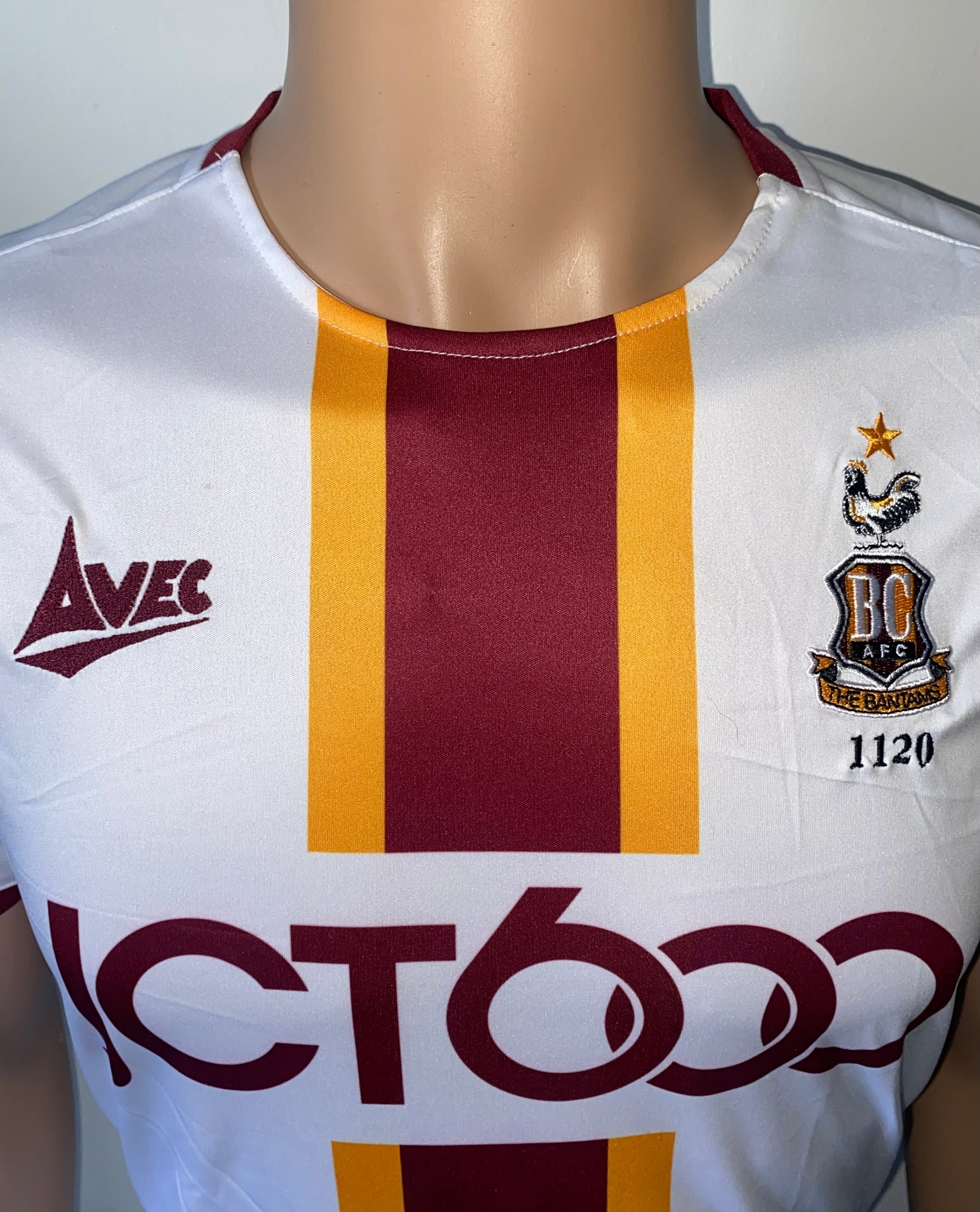 2019/20 BRADFORD CITY MATCH WORN AWAY SHIRT (DEVITT #27)
