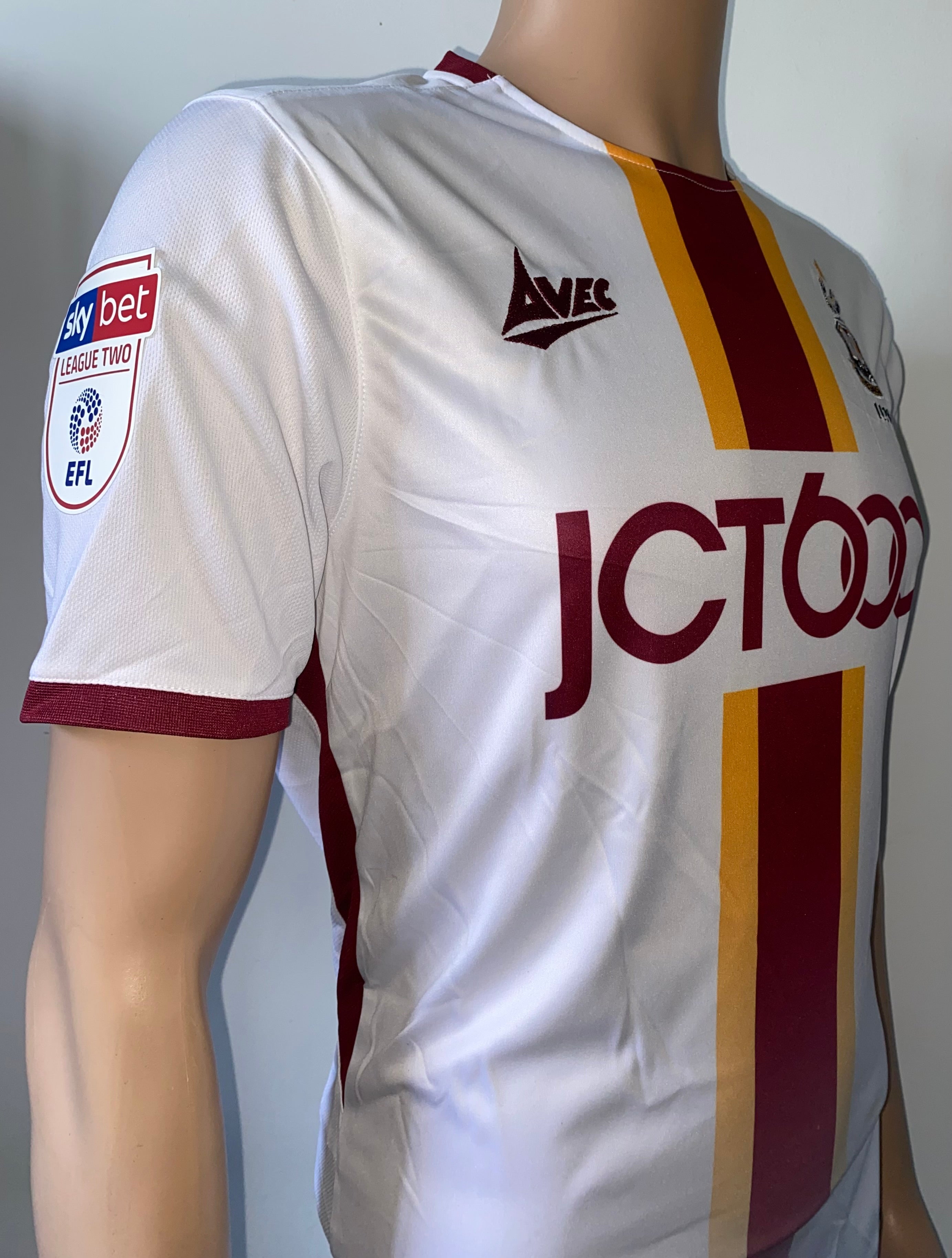 2019/20 BRADFORD CITY MATCH WORN AWAY SHIRT (DEVITT #27)