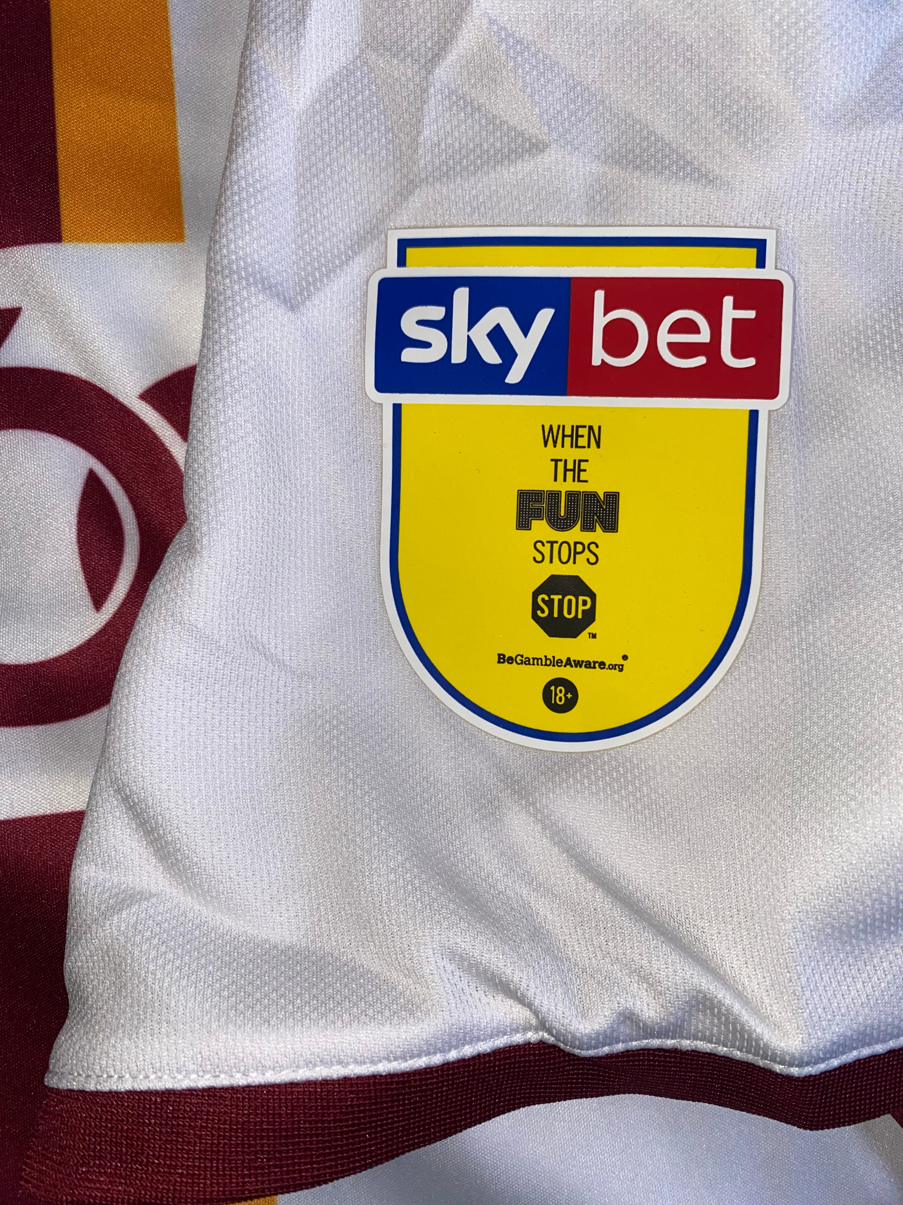 2019/20 BRADFORD CITY MATCH WORN AWAY SHIRT (ANDERSON 18)