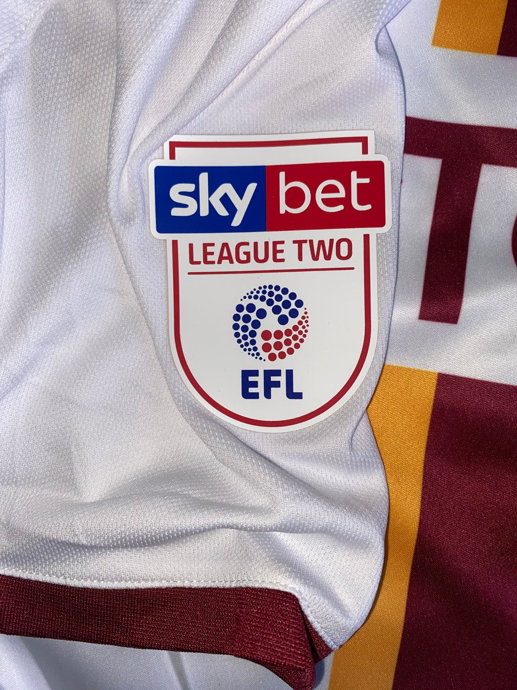 2019/20 BRADFORD CITY MATCH WORN AWAY SHIRT (ANDERSON 18)