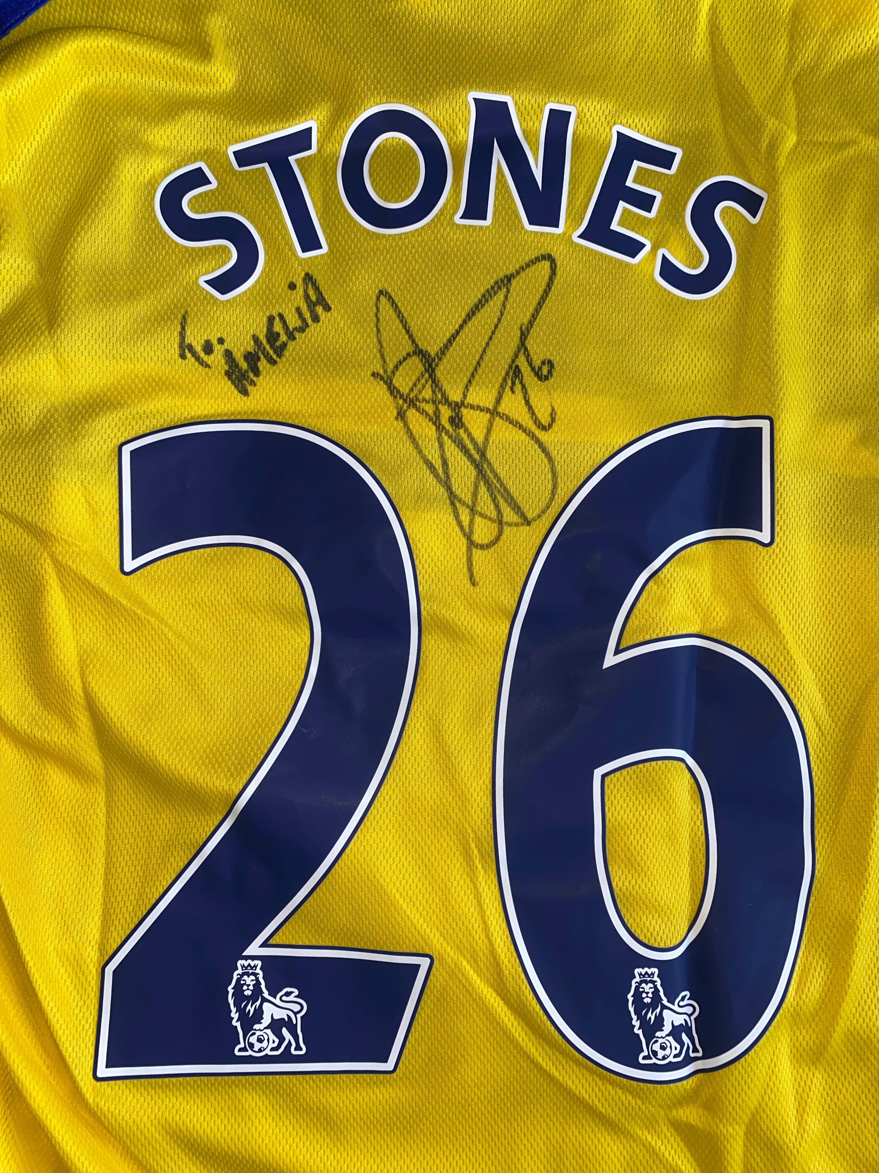 2013/14 EVERTON MATCH ISSUE AWAY SHIRT (STONES #28)