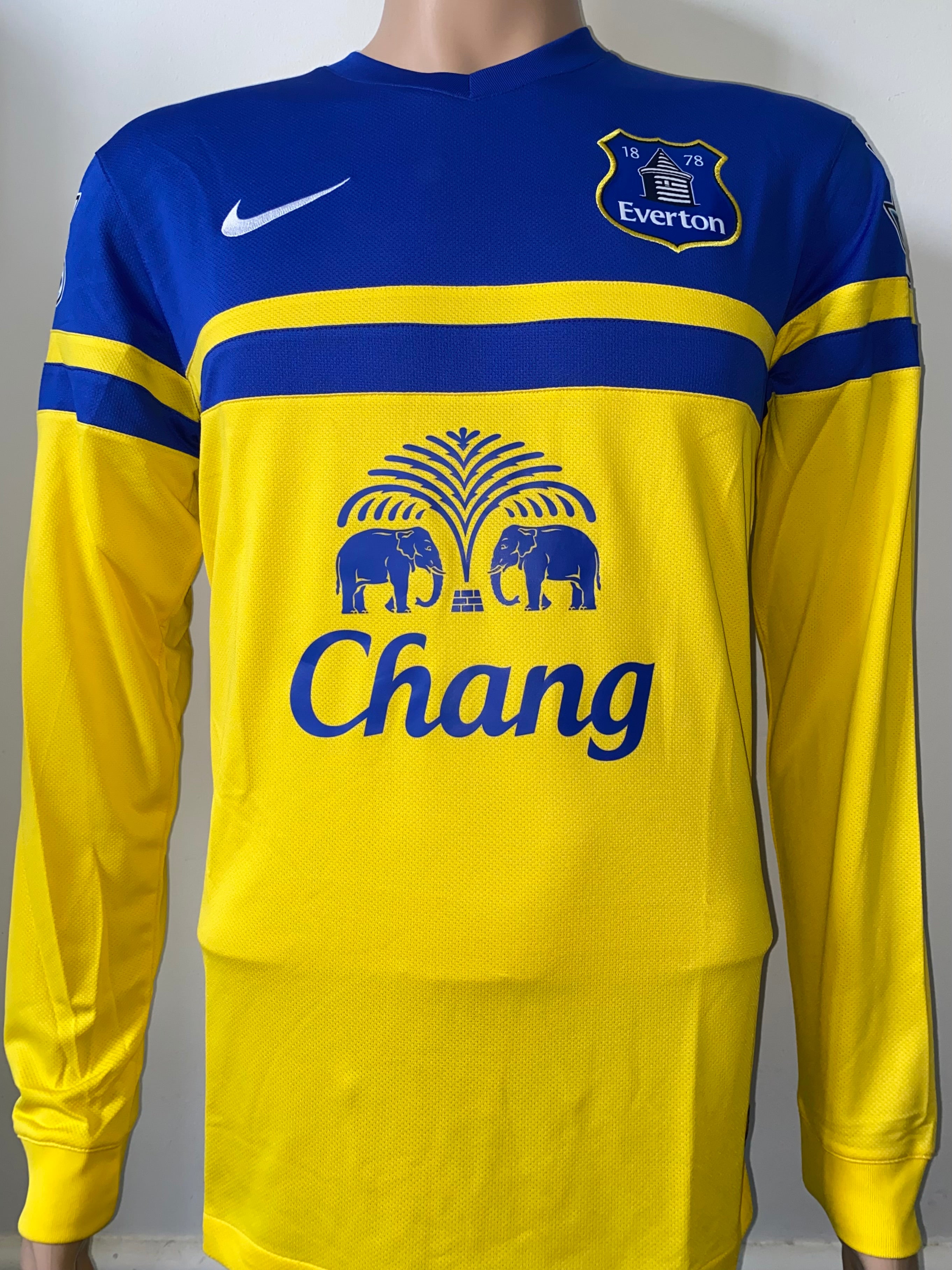 2013/14 EVERTON MATCH ISSUE AWAY SHIRT (STONES #28)