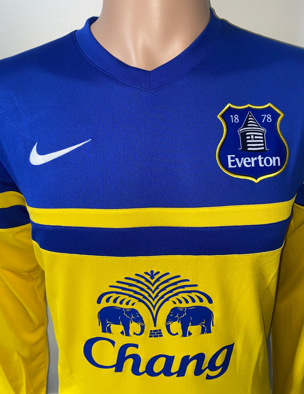 2013/14 EVERTON MATCH ISSUE AWAY SHIRT (STONES #28)