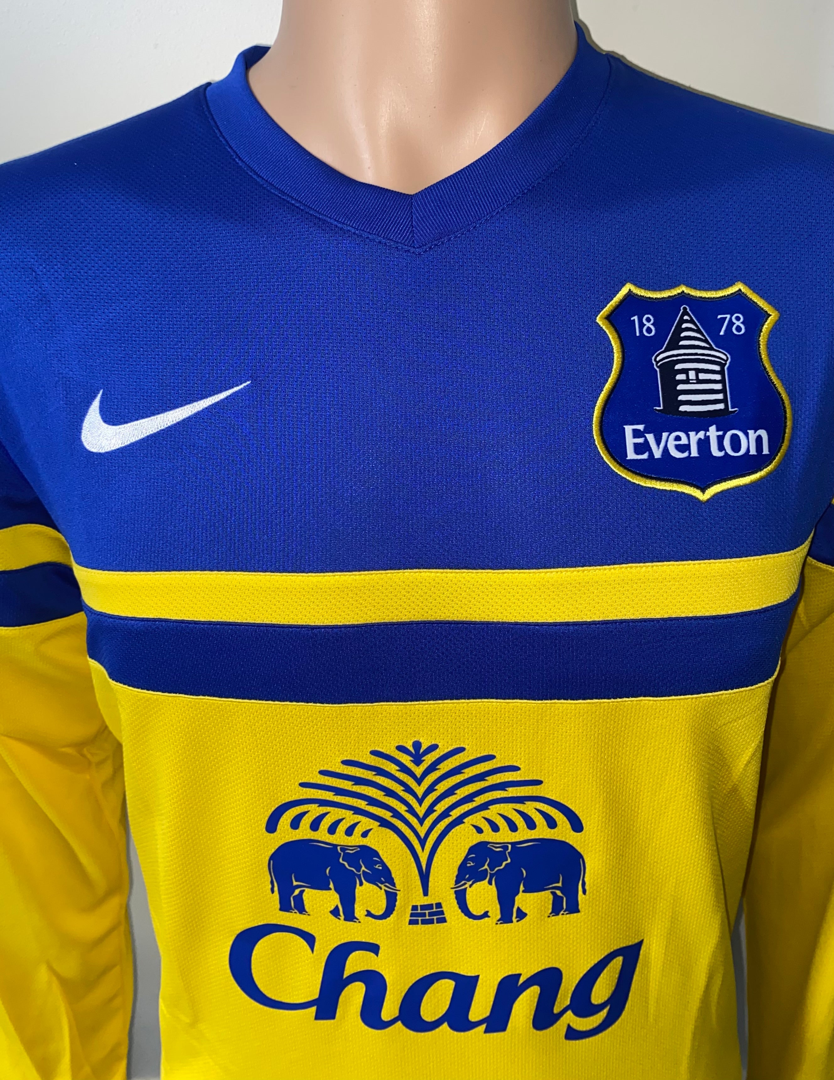 2013/14 EVERTON MATCH ISSUE AWAY SHIRT (STONES #28)