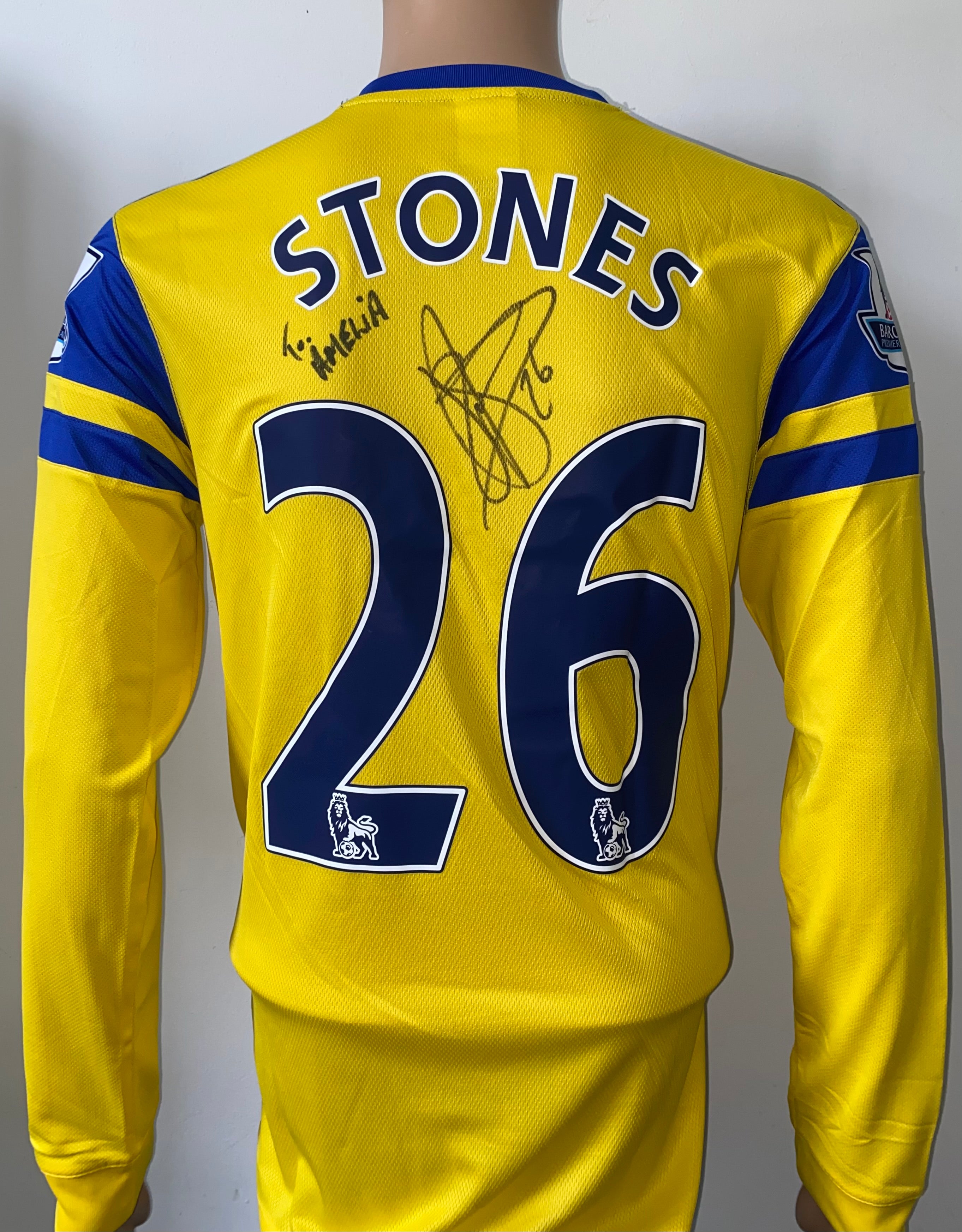 2013/14 EVERTON MATCH ISSUE AWAY SHIRT (STONES #28)