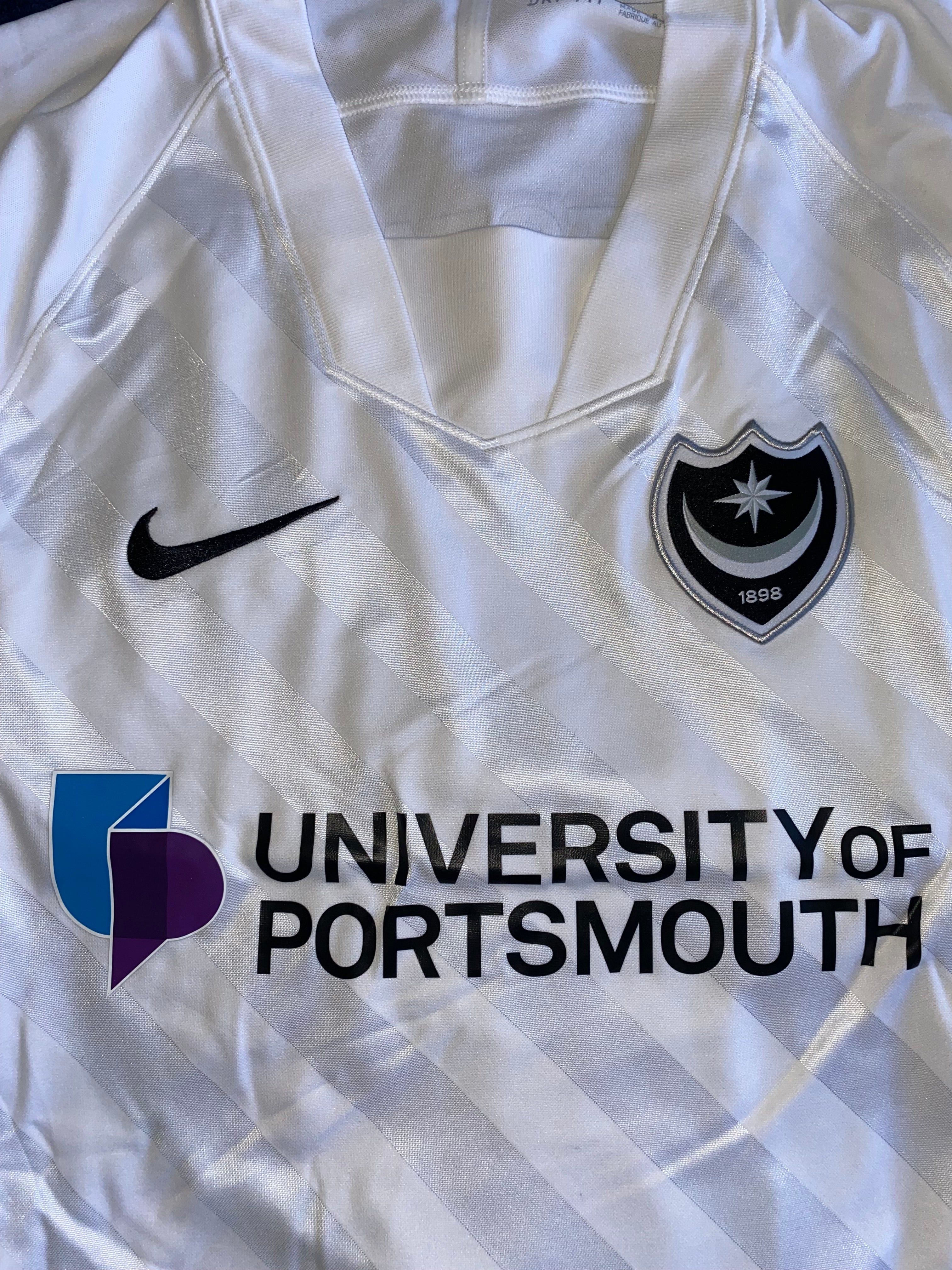 2020/21 PORTSMOUTH MATCH WORN AWAY SHIRT (DOWNING #5 CARABAO CUP V BRIGHTON & HA)