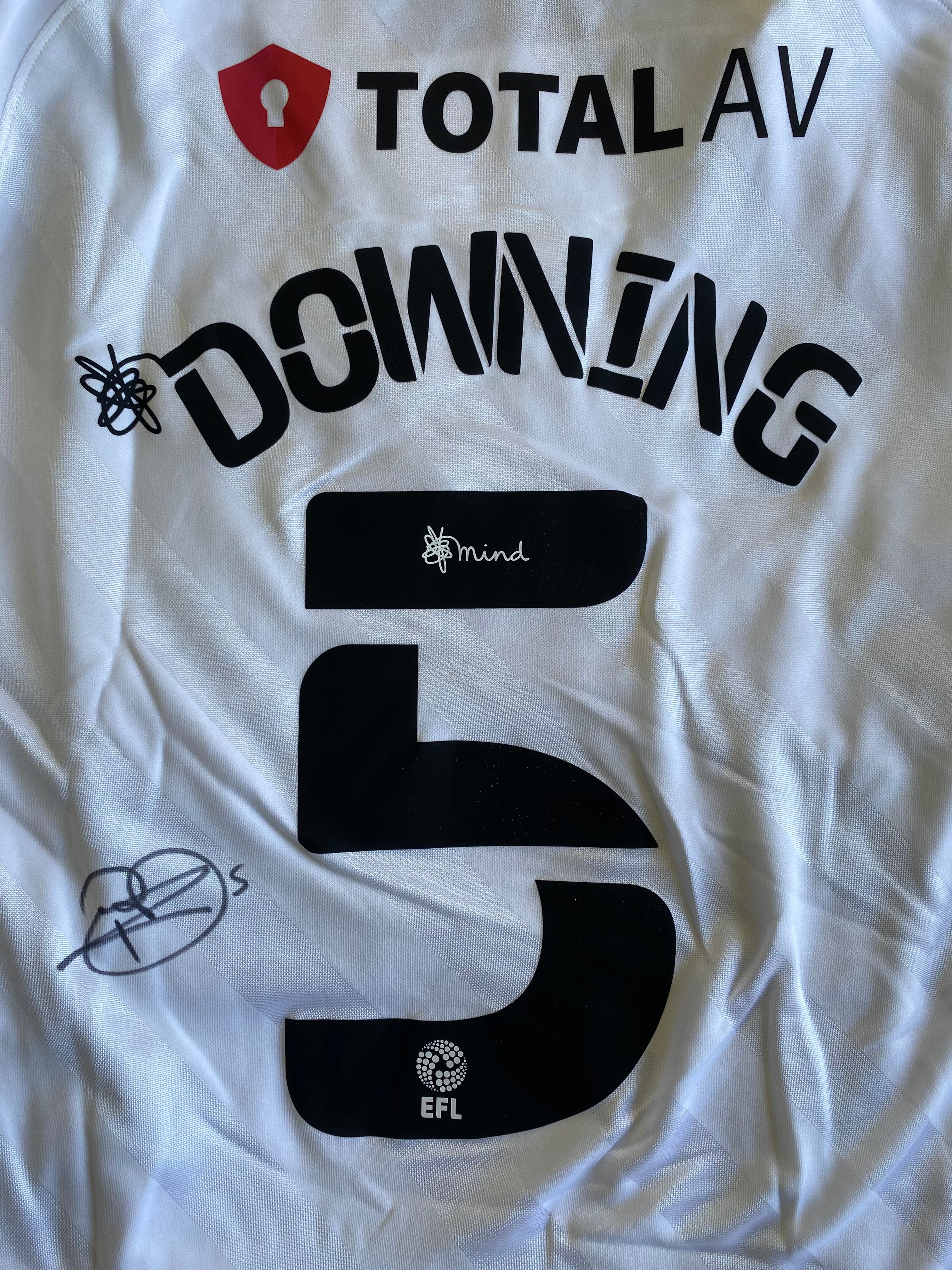 2020/21 PORTSMOUTH MATCH WORN AWAY SHIRT (DOWNING #5 CARABAO CUP V BRIGHTON & HA)