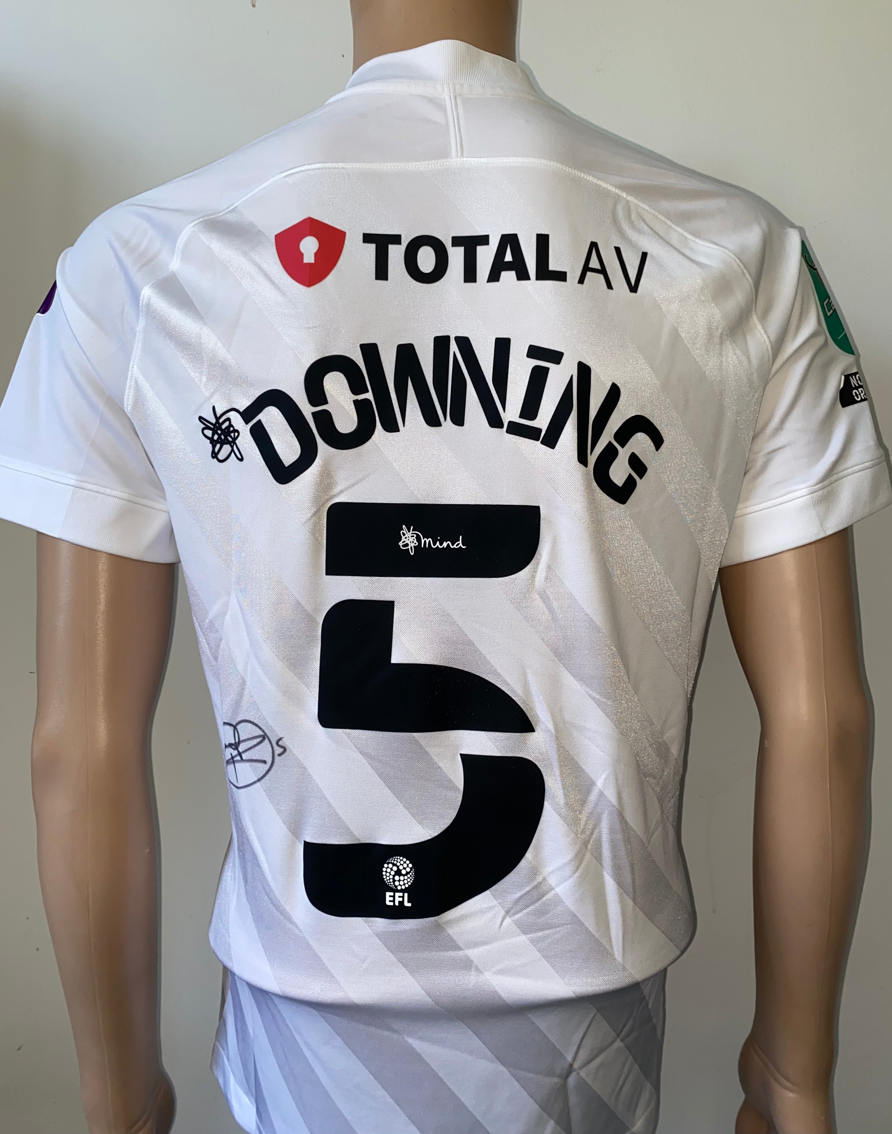 2020/21 PORTSMOUTH MATCH WORN AWAY SHIRT (DOWNING #5 CARABAO CUP V BRIGHTON & HA)