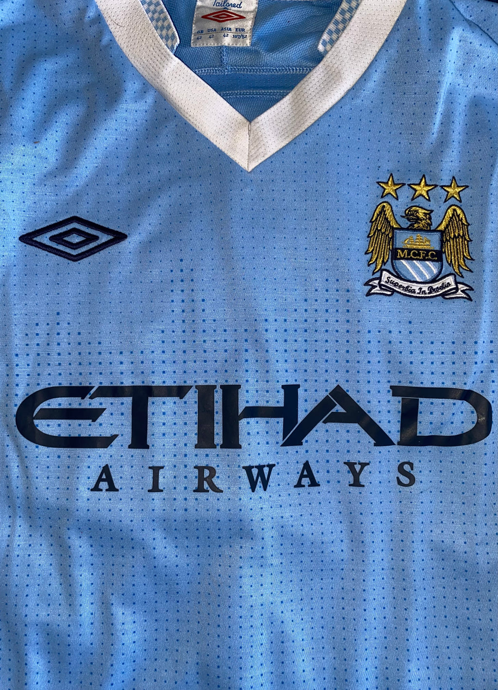 2011/12 MANCHESTER CITY MATCH ISSUE HOME SHIRT (SAVIC #15)