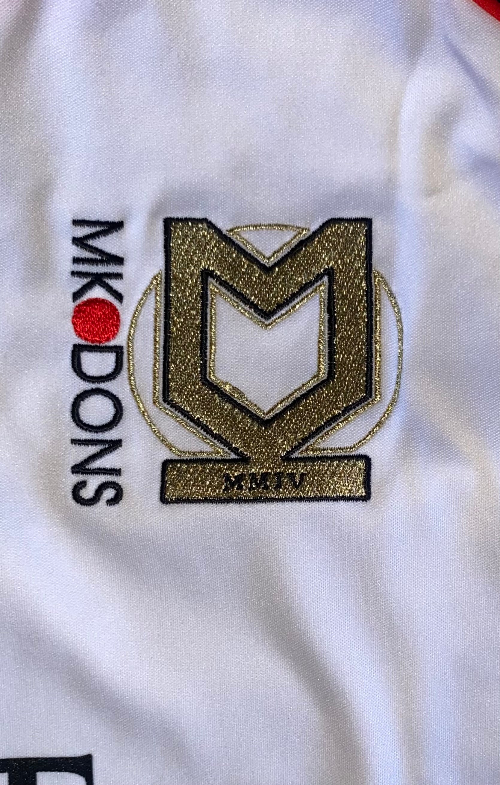 2010/11 MK DONS MATCH WORN HOME SHIRT (POWELL #27)