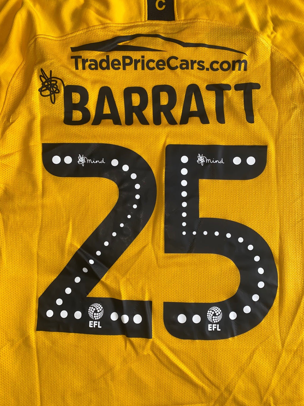 2019/20 SOUTHEND MATCH WORN HOME SHIRT (BARNETT #25 V BLACKPOOL )