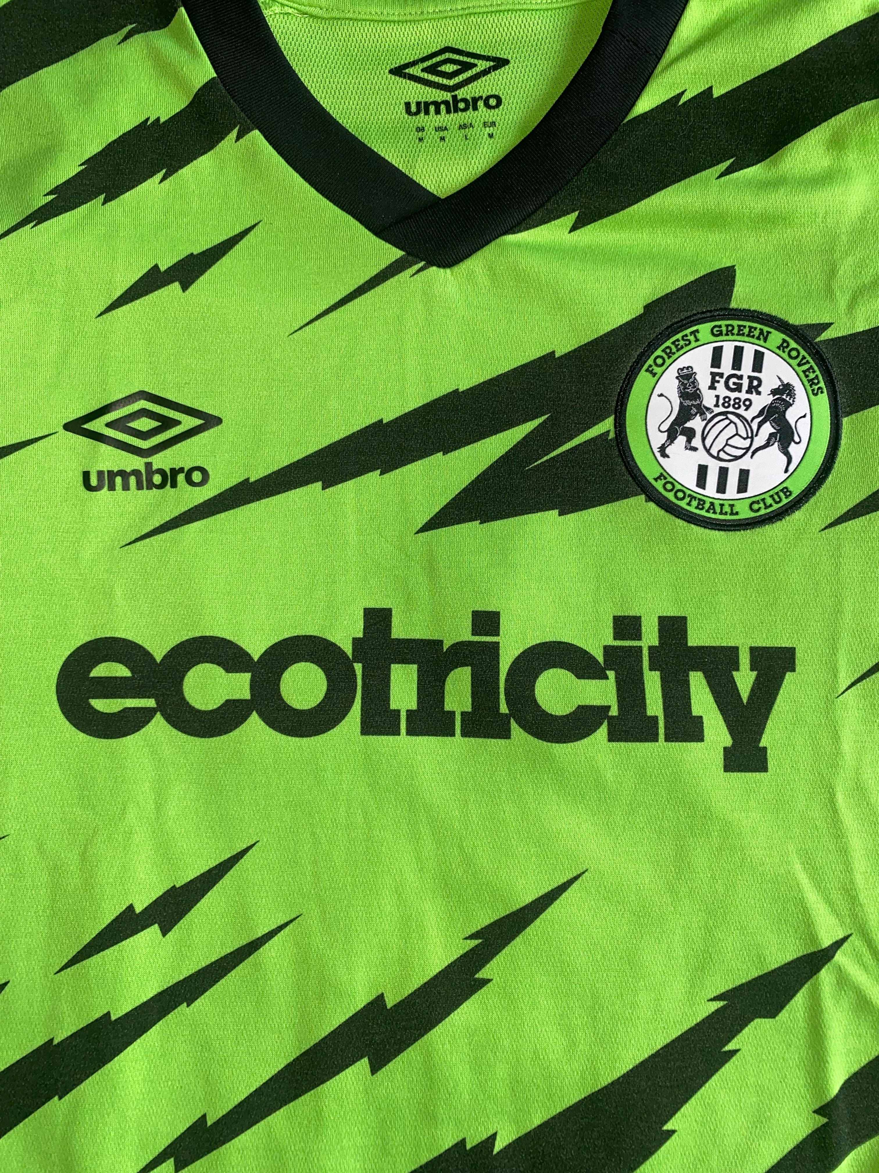 2023/24 FOREST GREEN MATCH WORN UMBRO HOME SHIRT (JENKS #5 V EFL CUP PORTSMOUTH)