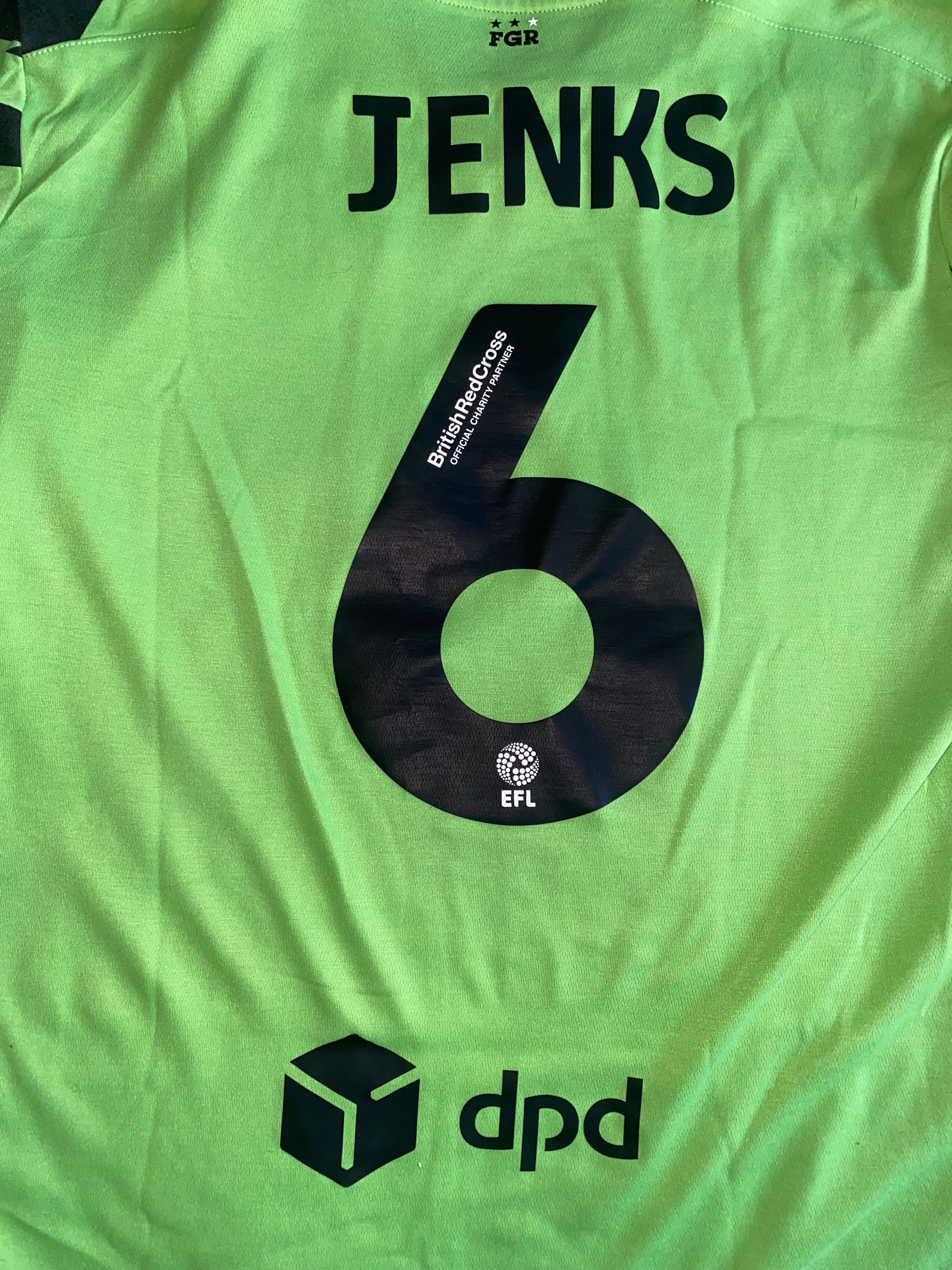 2023/24 FOREST GREEN MATCH WORN UMBRO HOME SHIRT (JENKS #5 V EFL CUP PORTSMOUTH)