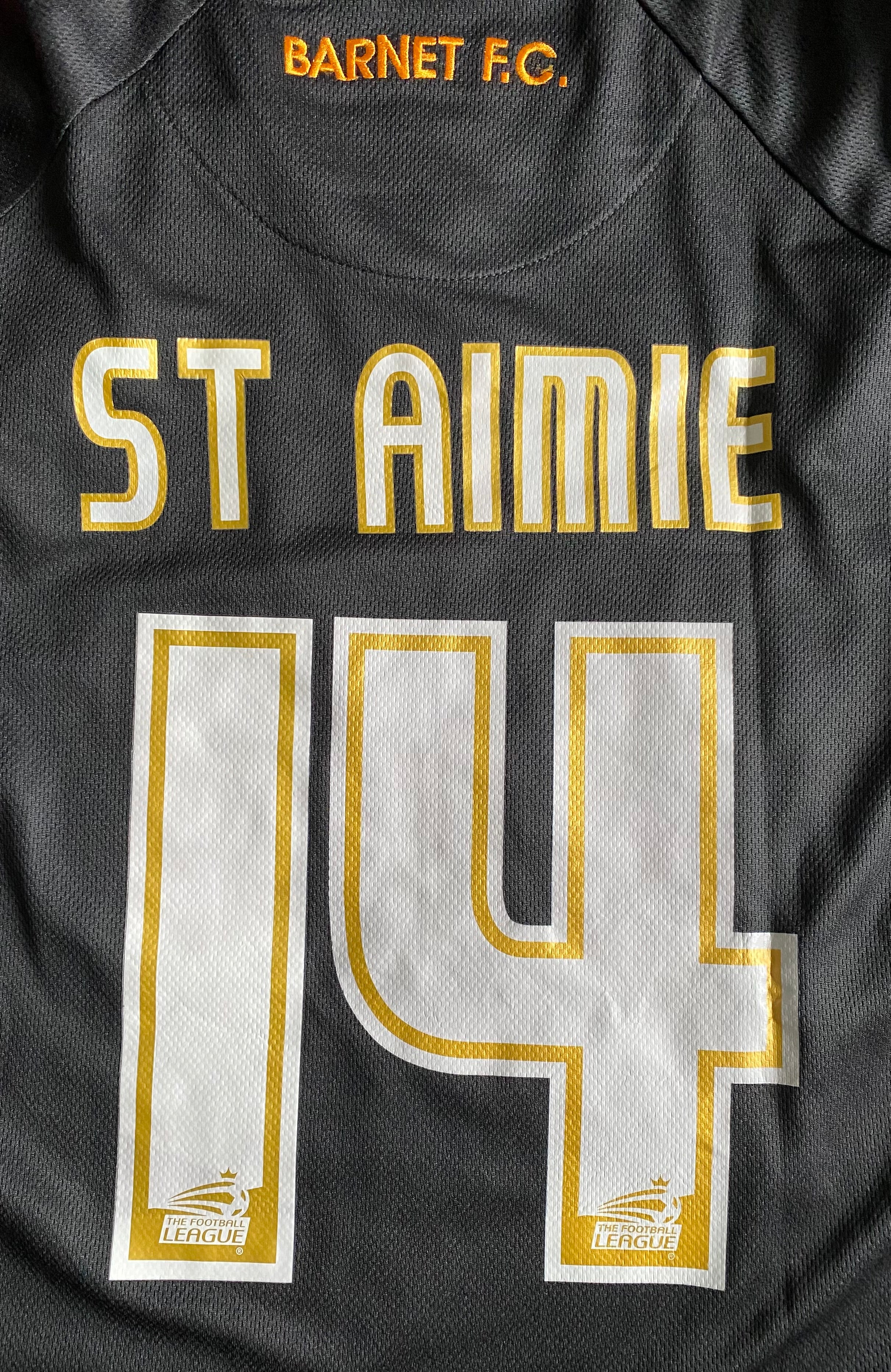 2008/09 BARNET MATCH WORN HOME SHIRT (ST AIMIE #14)