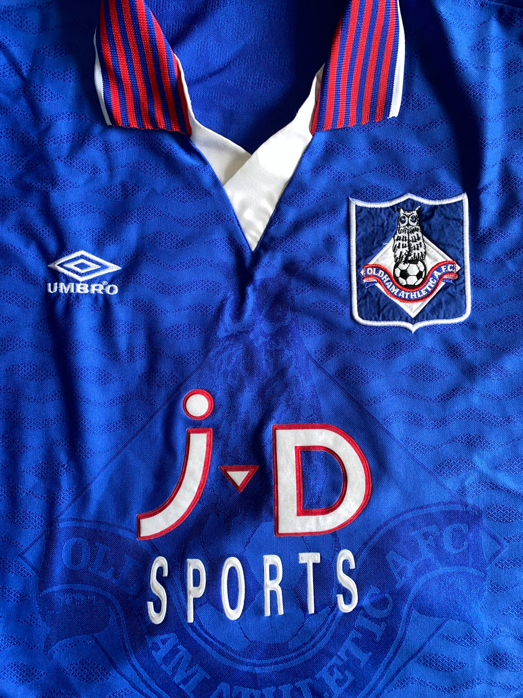 1995/96 OLDHAM ATHLETIC MATCH WORN HOME SHIRT #7