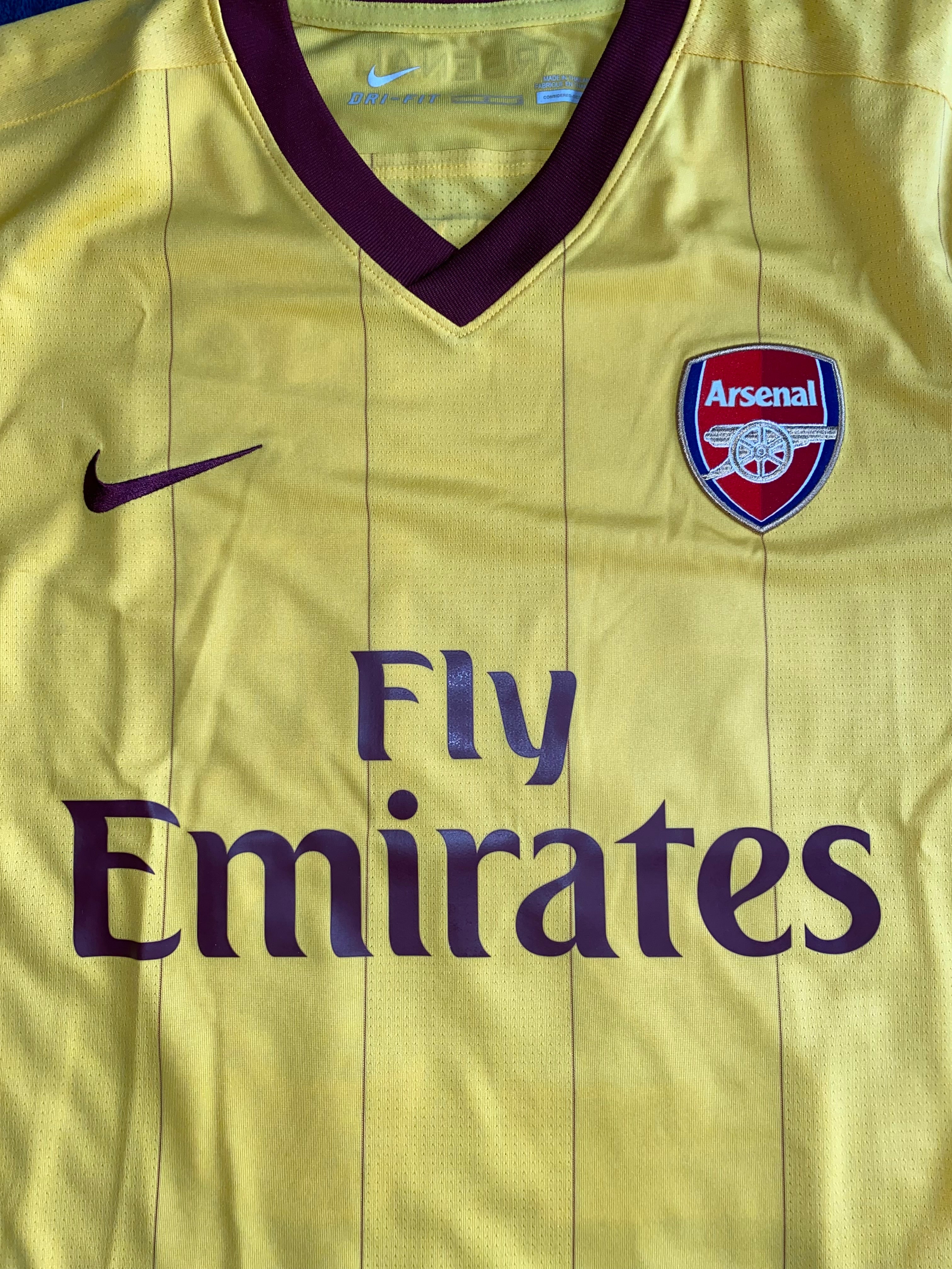 2010/11 ARSENAL MATCH ISSUE AWAY SHIRT (JENKINSON #25)