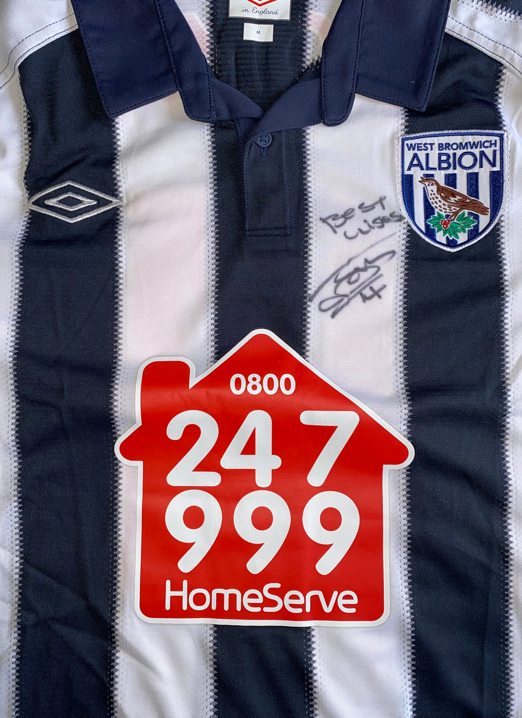2010/11 WEST BROMWICH ALBION MATCH WORN SHIRT (THOMAS #14)