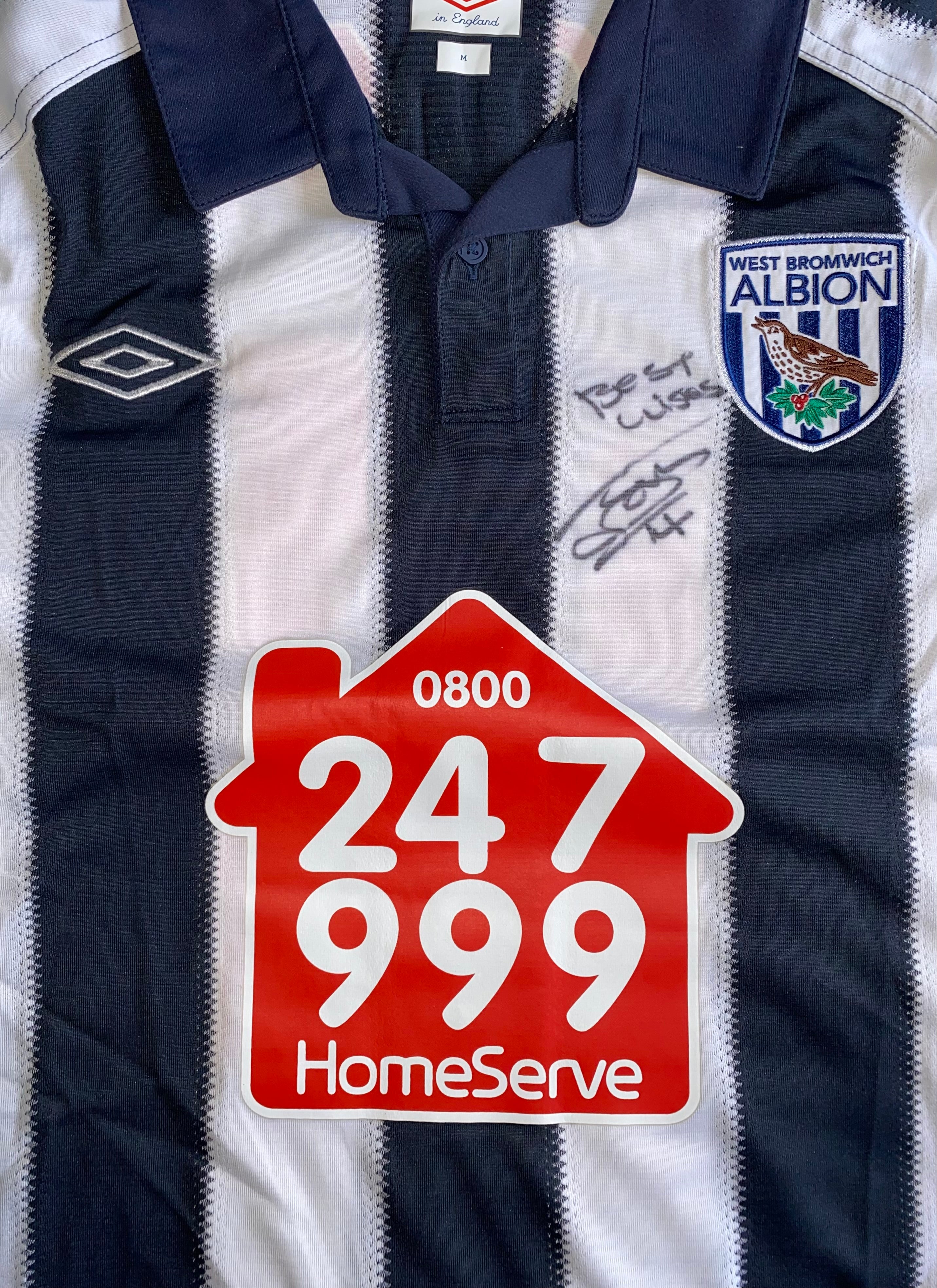 2010/11 WEST BROMWICH ALBION MATCH WORN SHIRT (THOMAS #14)
