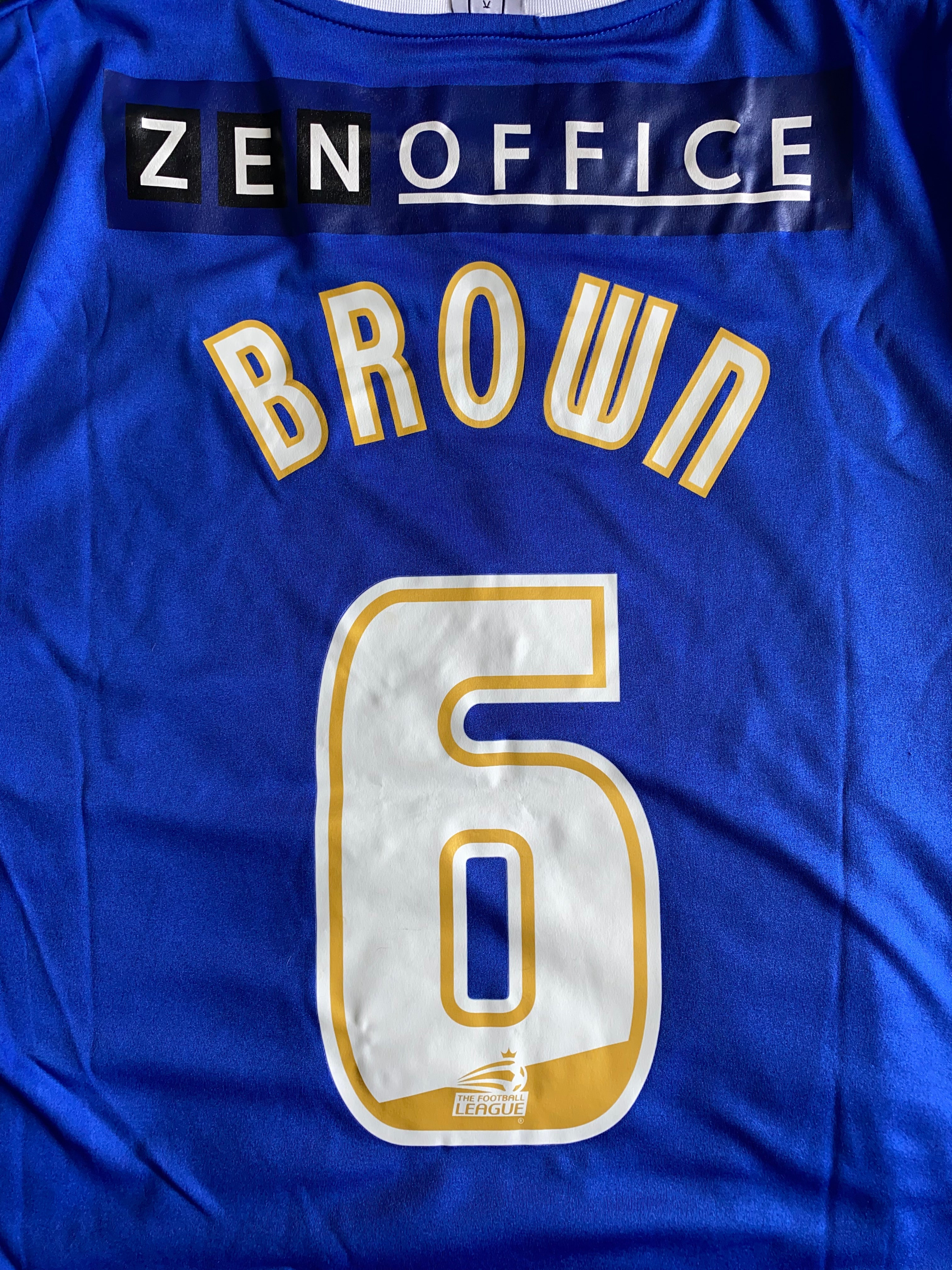 2011/12 OLDHAM ATHLETIC MATCH WORN HOME SHIRT (BROWN #6)