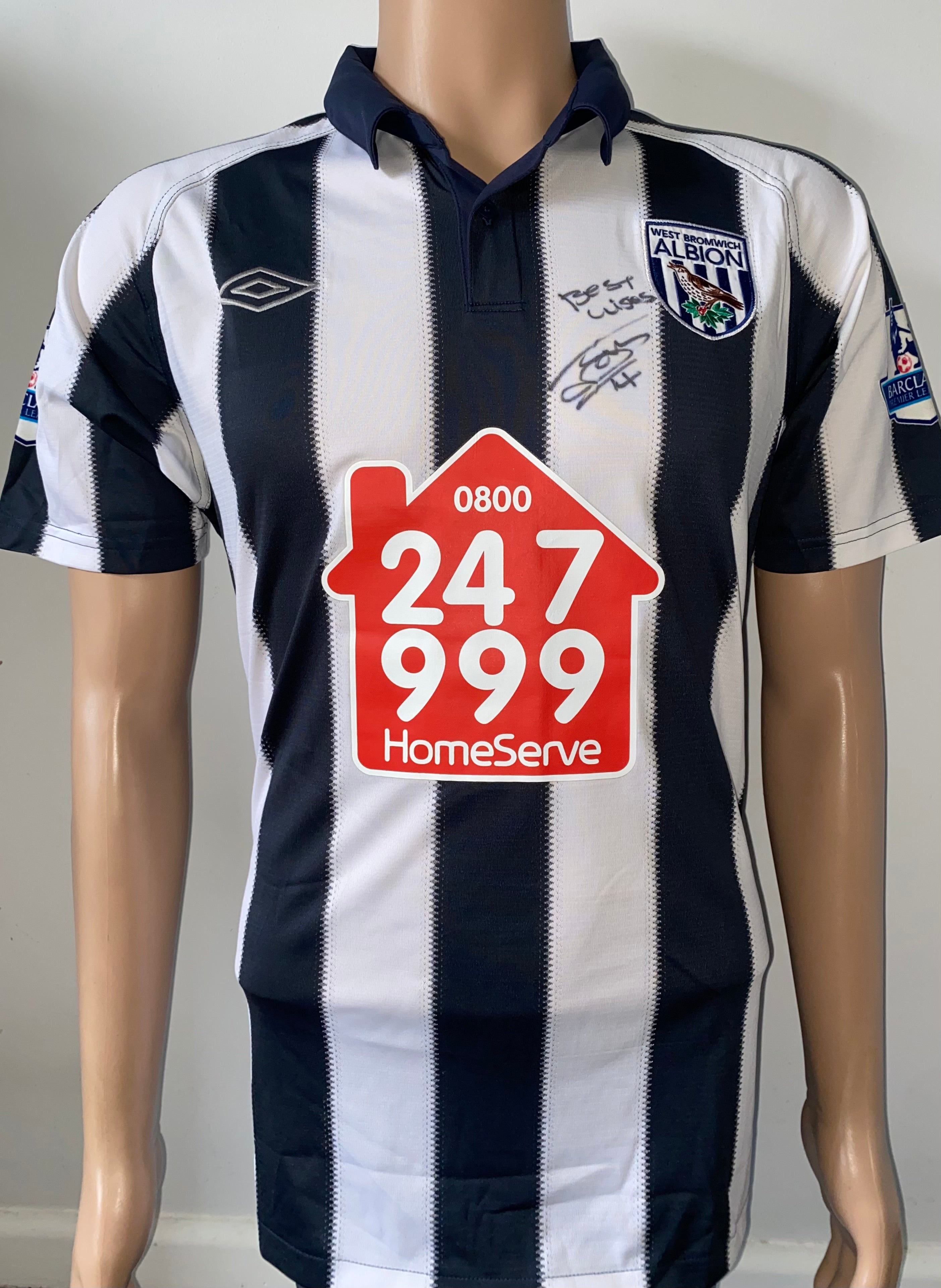 2010/11 WEST BROMWICH ALBION MATCH WORN SHIRT (THOMAS #14)