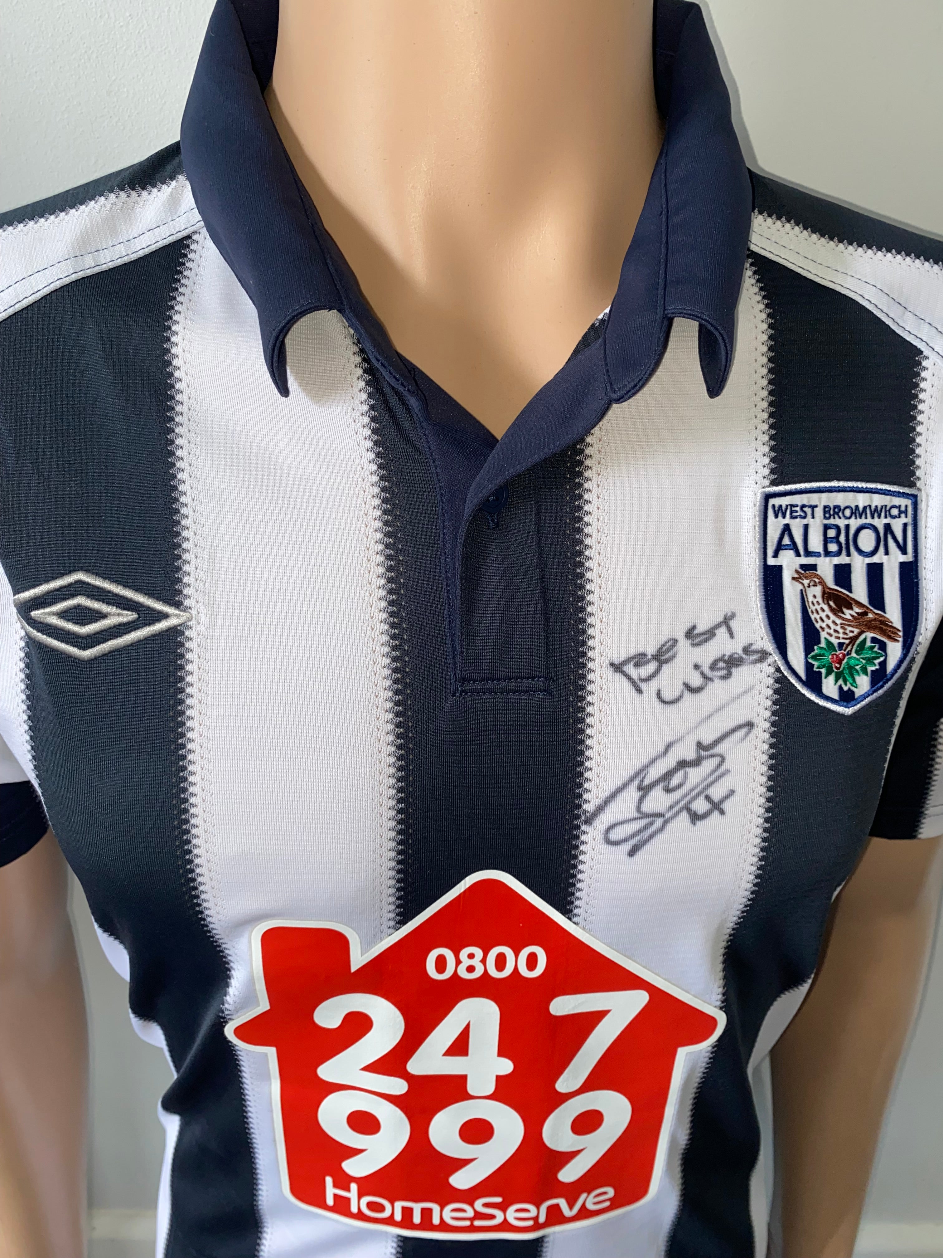 2010/11 WEST BROMWICH ALBION MATCH WORN SHIRT (THOMAS #14)