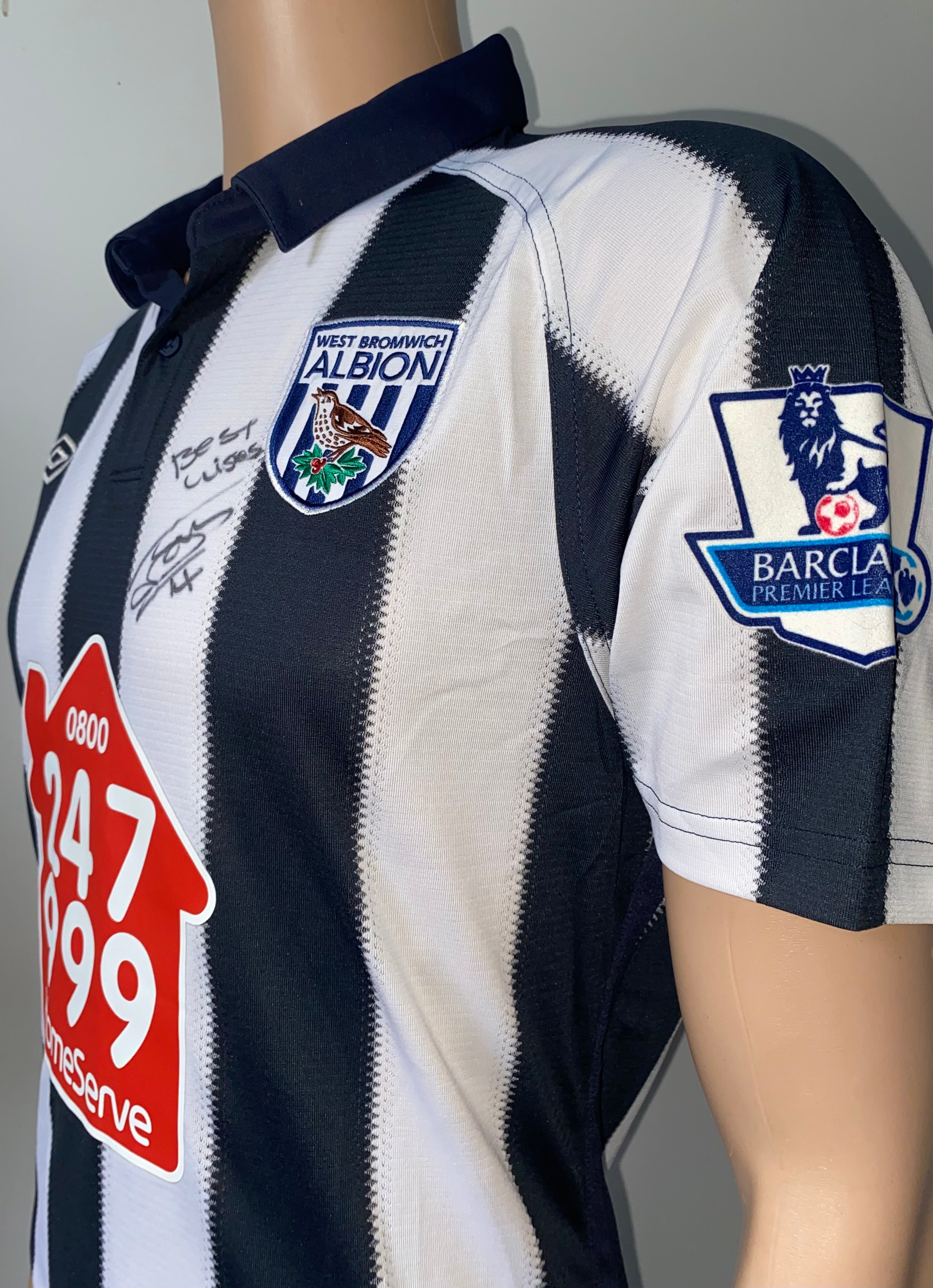 2010/11 WEST BROMWICH ALBION MATCH WORN SHIRT (THOMAS #14)