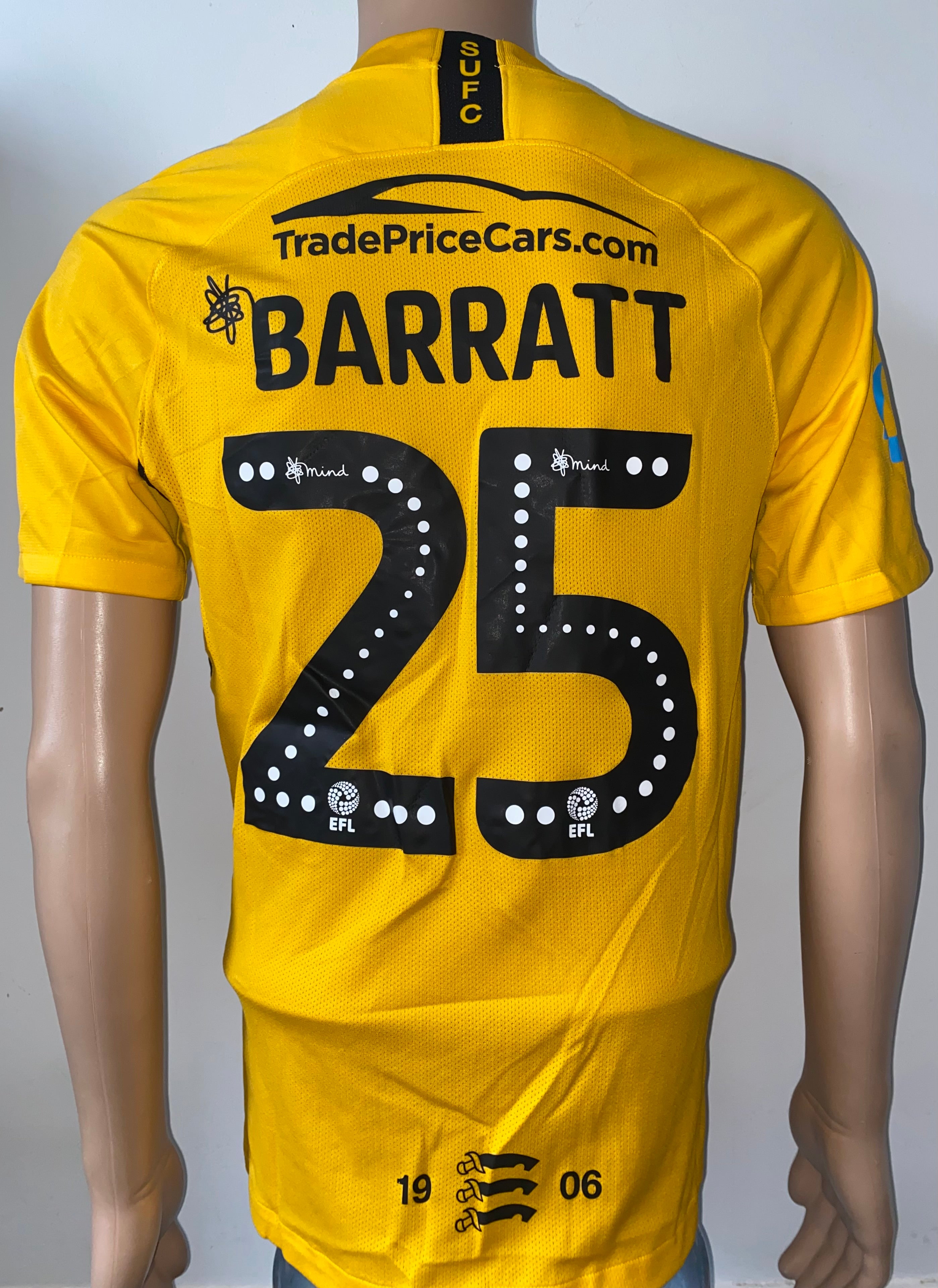 2019/20 SOUTHEND MATCH WORN HOME SHIRT (BARNETT #25 V BLACKPOOL )