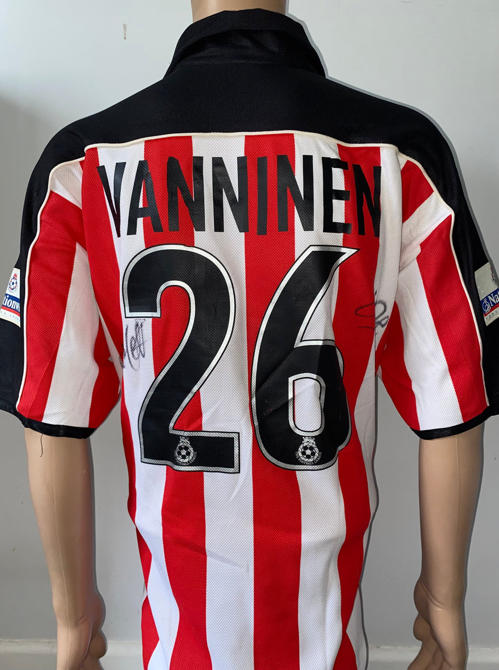 1999-2000 EXETER CITY MATCH WORN HOME SHIRT (VANNINEN #26)