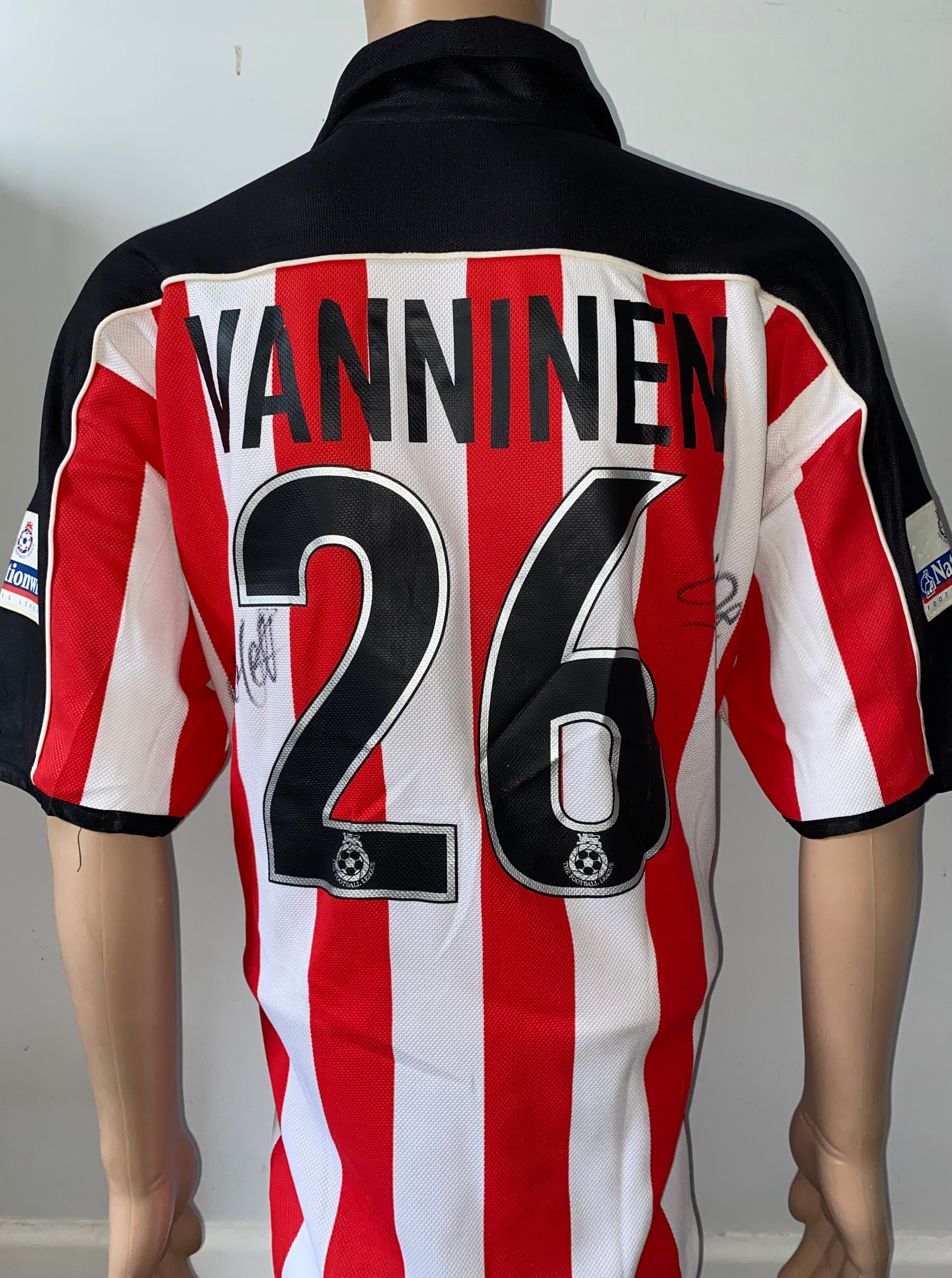 1999-2000 EXETER CITY MATCH WORN HOME SHIRT (VANNINEN #26)