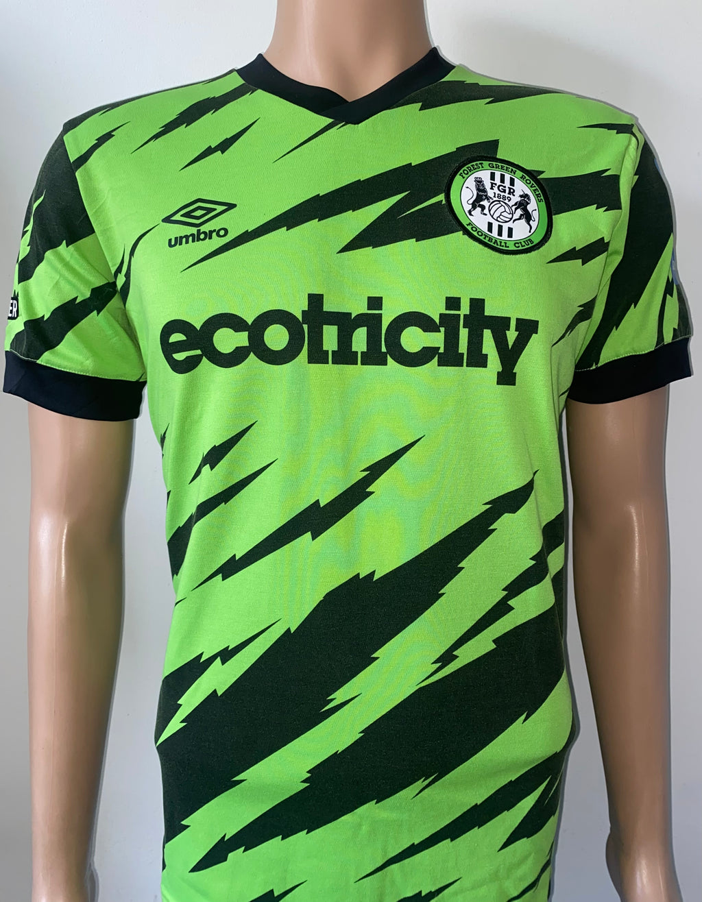 2023/24 FOREST GREEN MATCH WORN UMBRO HOME SHIRT (JENKS #5 V EFL CUP PORTSMOUTH)
